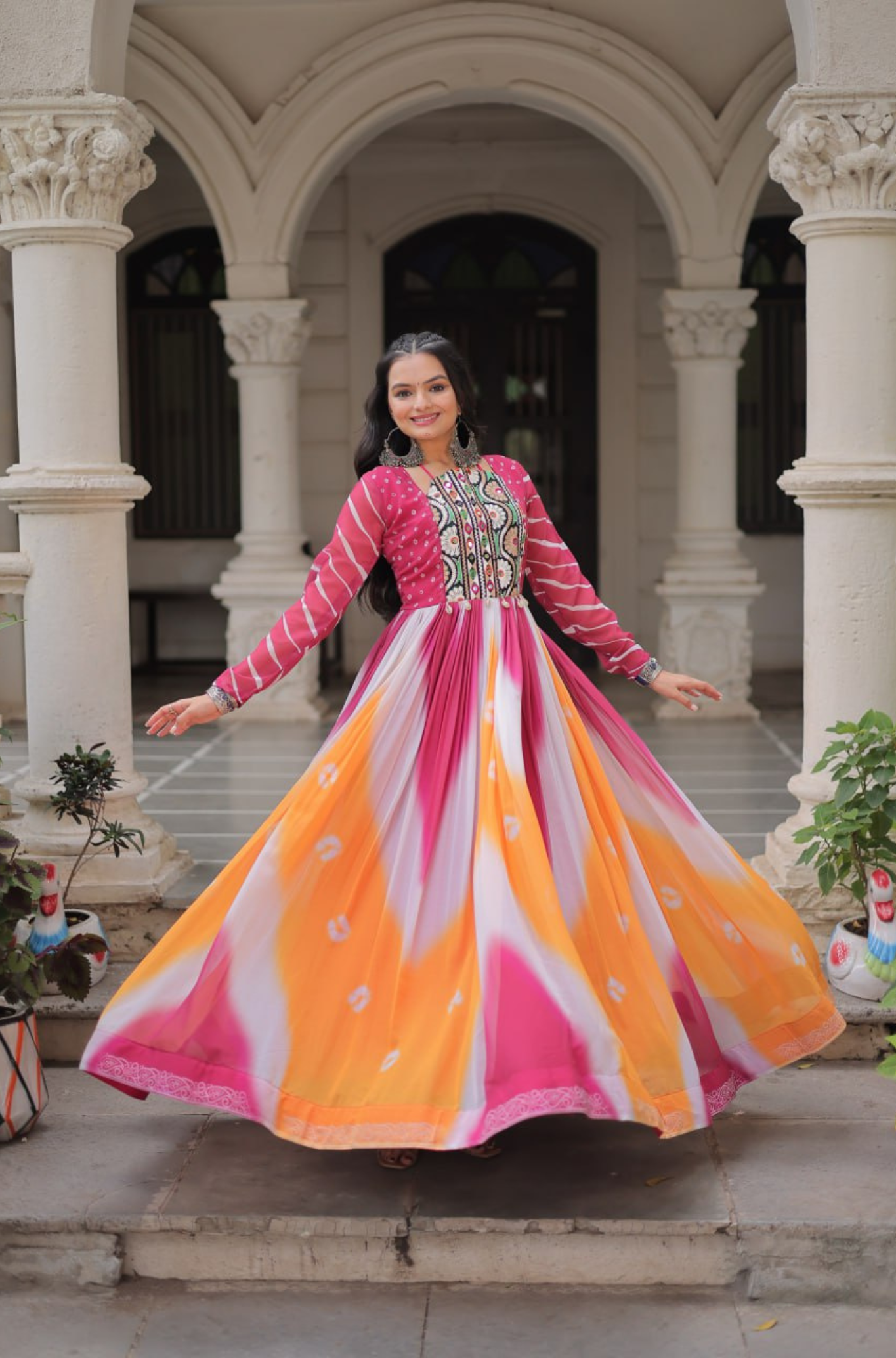 Designer Printed Anarkali Gown for Women