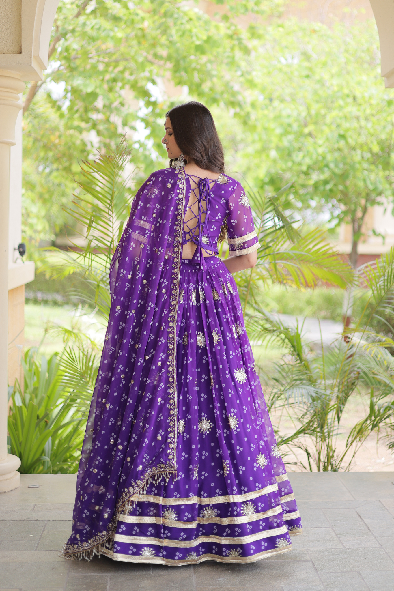 Women's [Color] Bandhani Printed Lehenga Choli with Dupatta