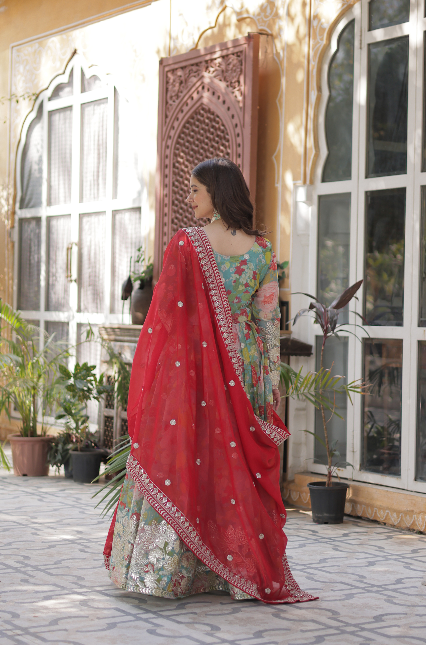 Women Premium Traditional Printed Anarkali Kurta Set With Dupatta