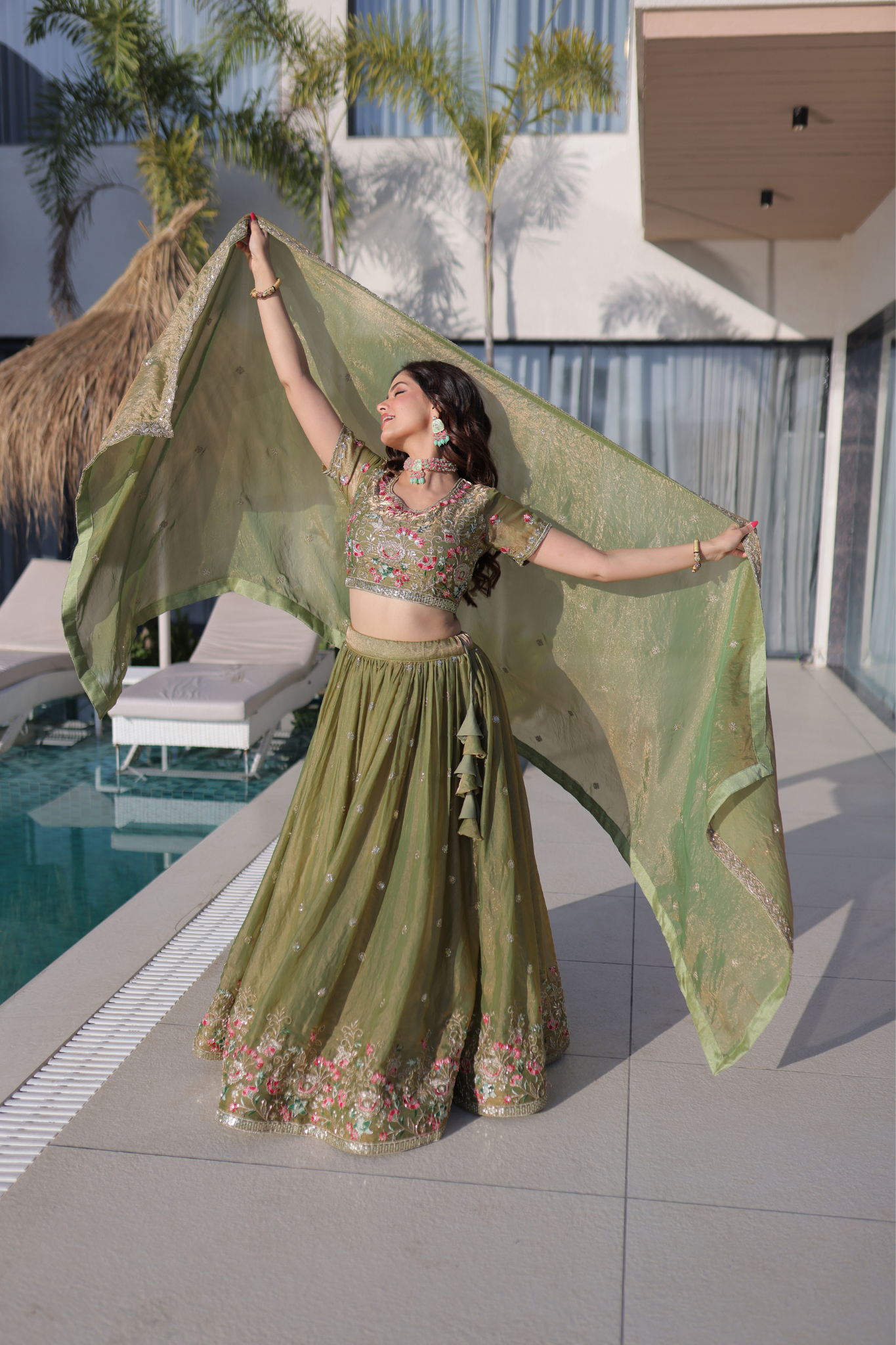 Women's Premium Embroidered Lehenga Choli with Dupatta