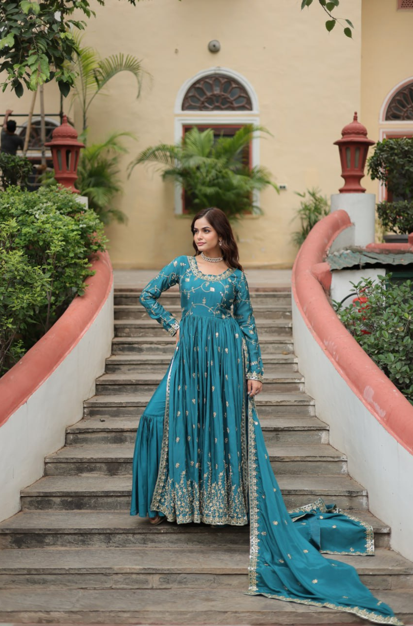Designer Embroidered Sharara Set with Dupatta for Women