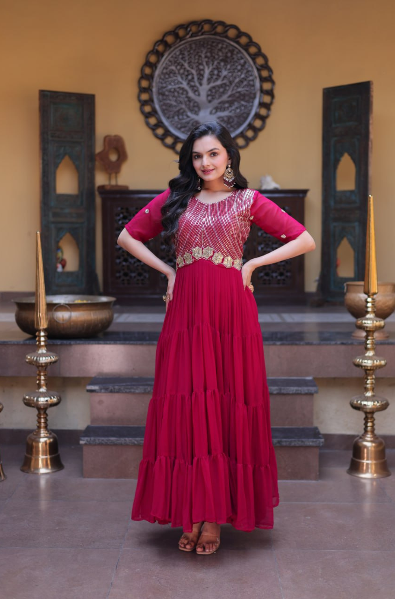 Women’s Designer Embroidered Anarkali Gown