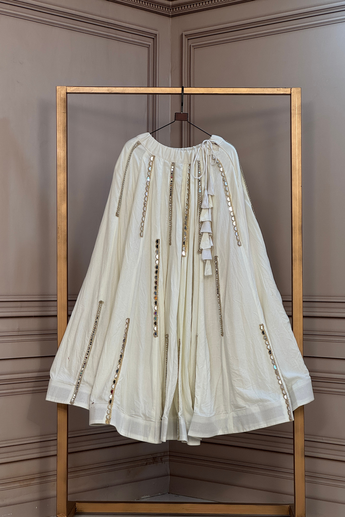 Designer Mirror Work Lehenga with Flared Skirt