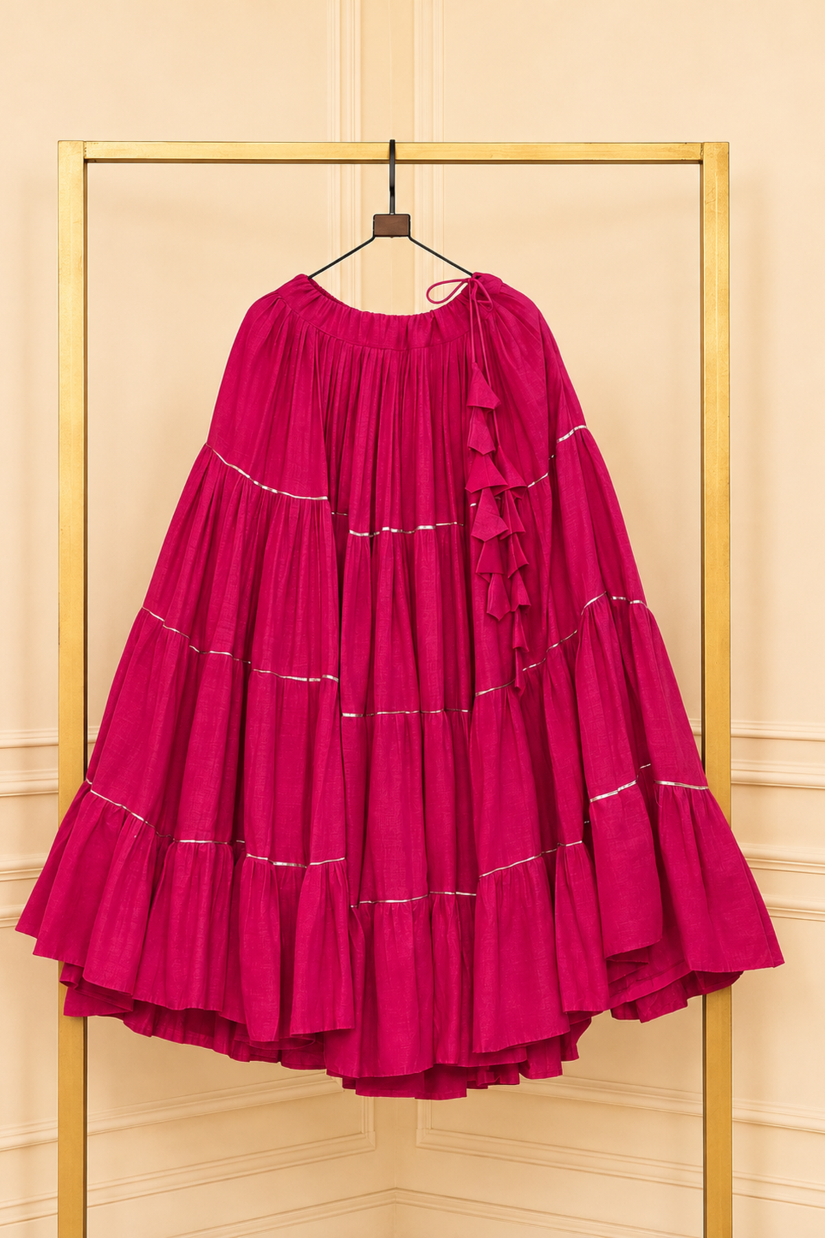 Women's Designer Flared Skirt with Ruffle Detail | Ethnic Festive Wear