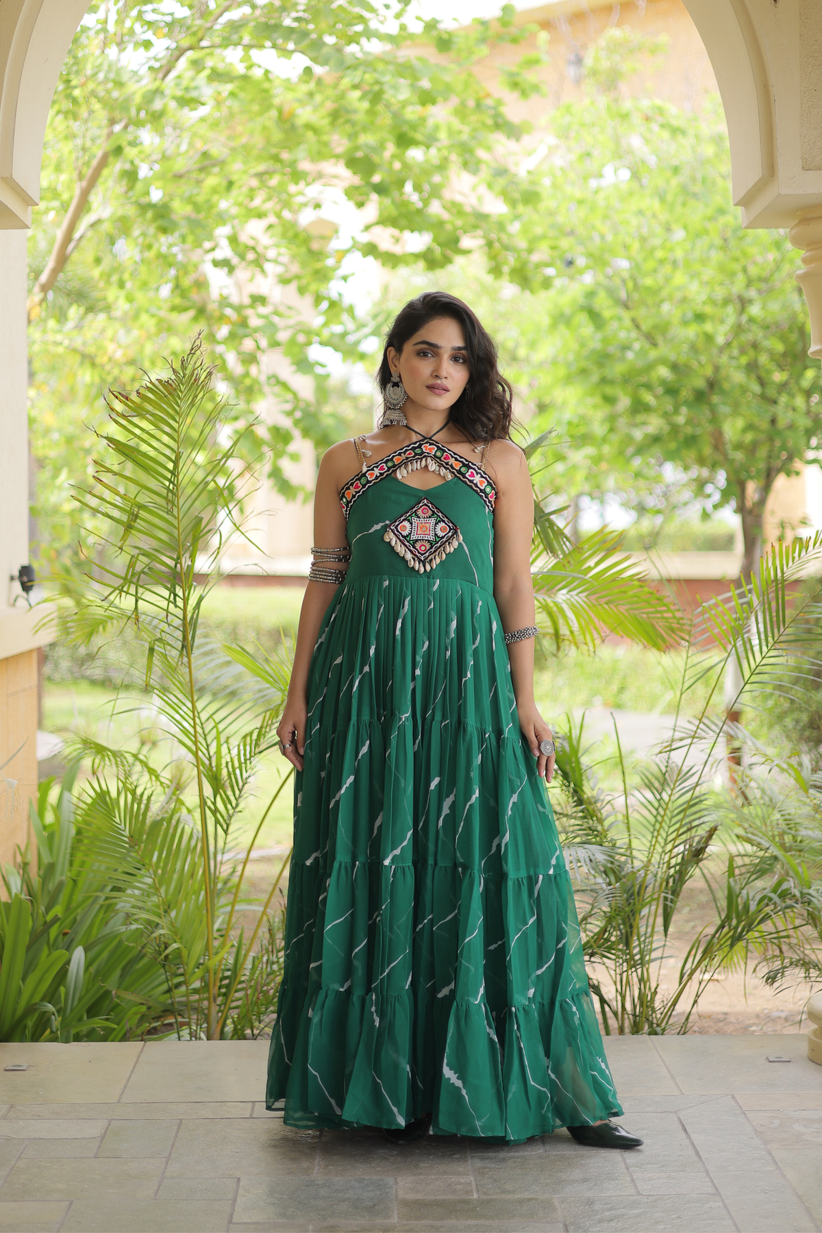 Women’s Designer Embroidered Ethnic Gown | Flared Anarkali Dress with Traditional Embellished Work