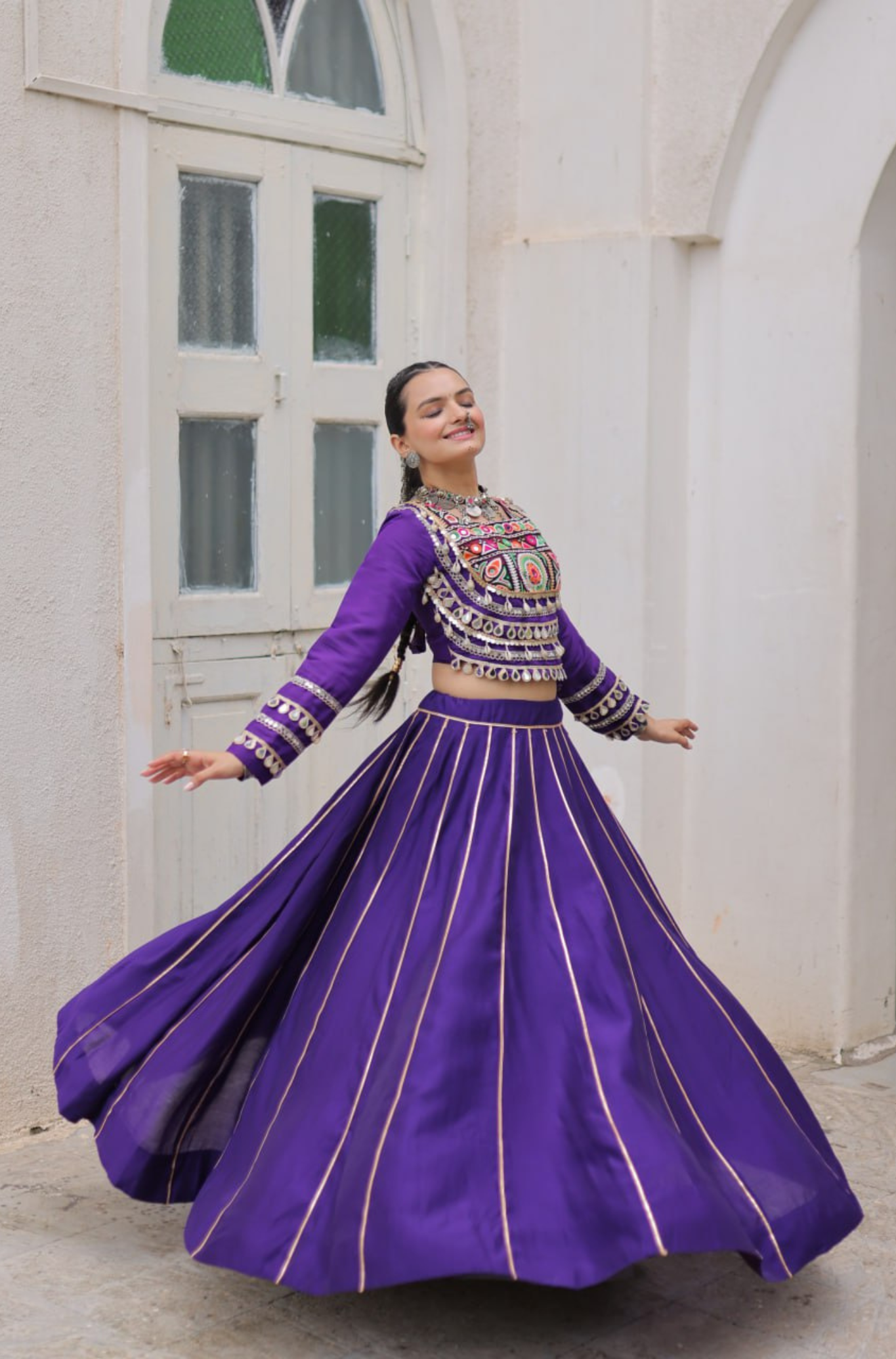 Designer Mirror Work Embroidered Lehenga Choli Set for Women
