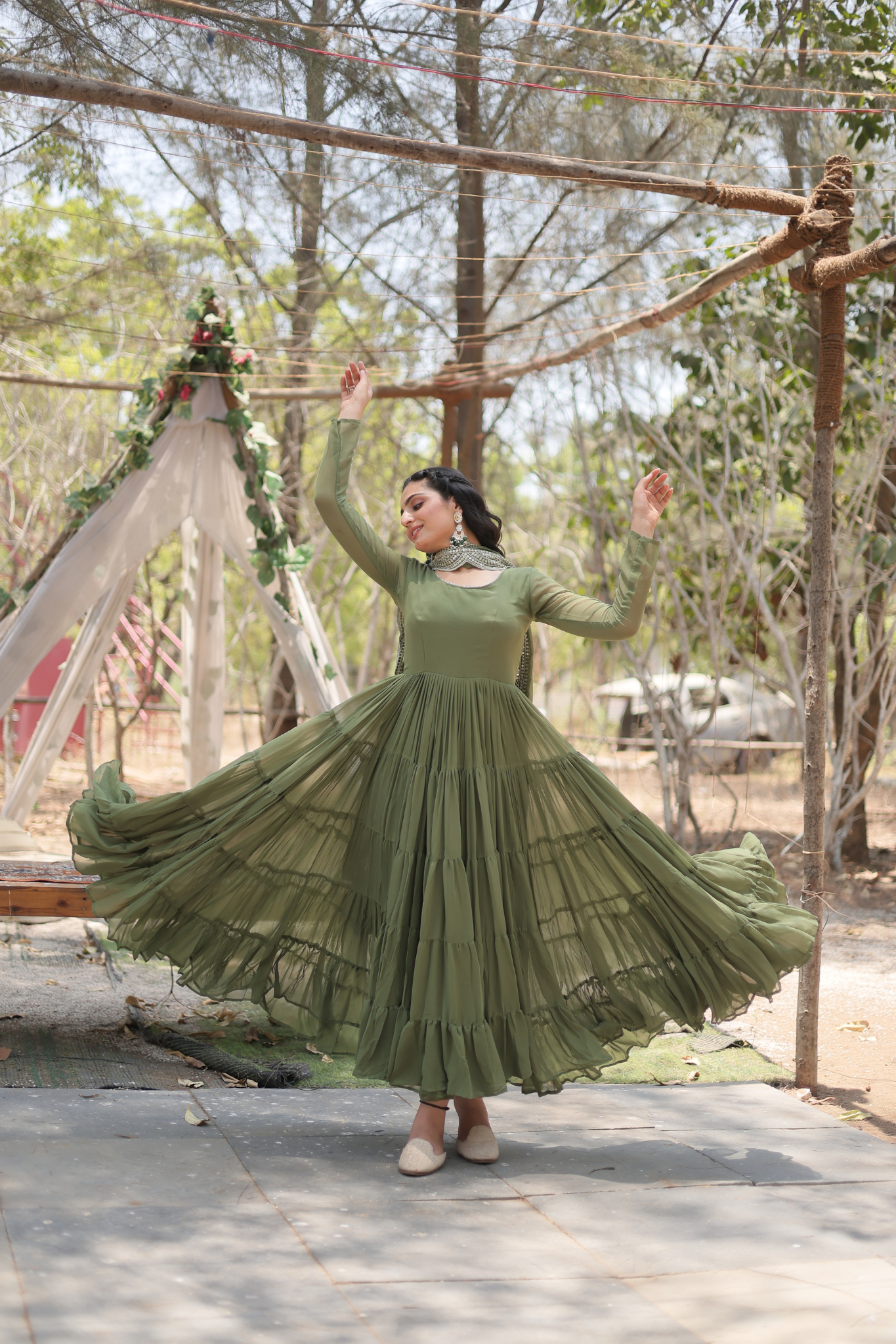 Exclusive Women's Designer Embroidered Anarkali Gown with Dupatta