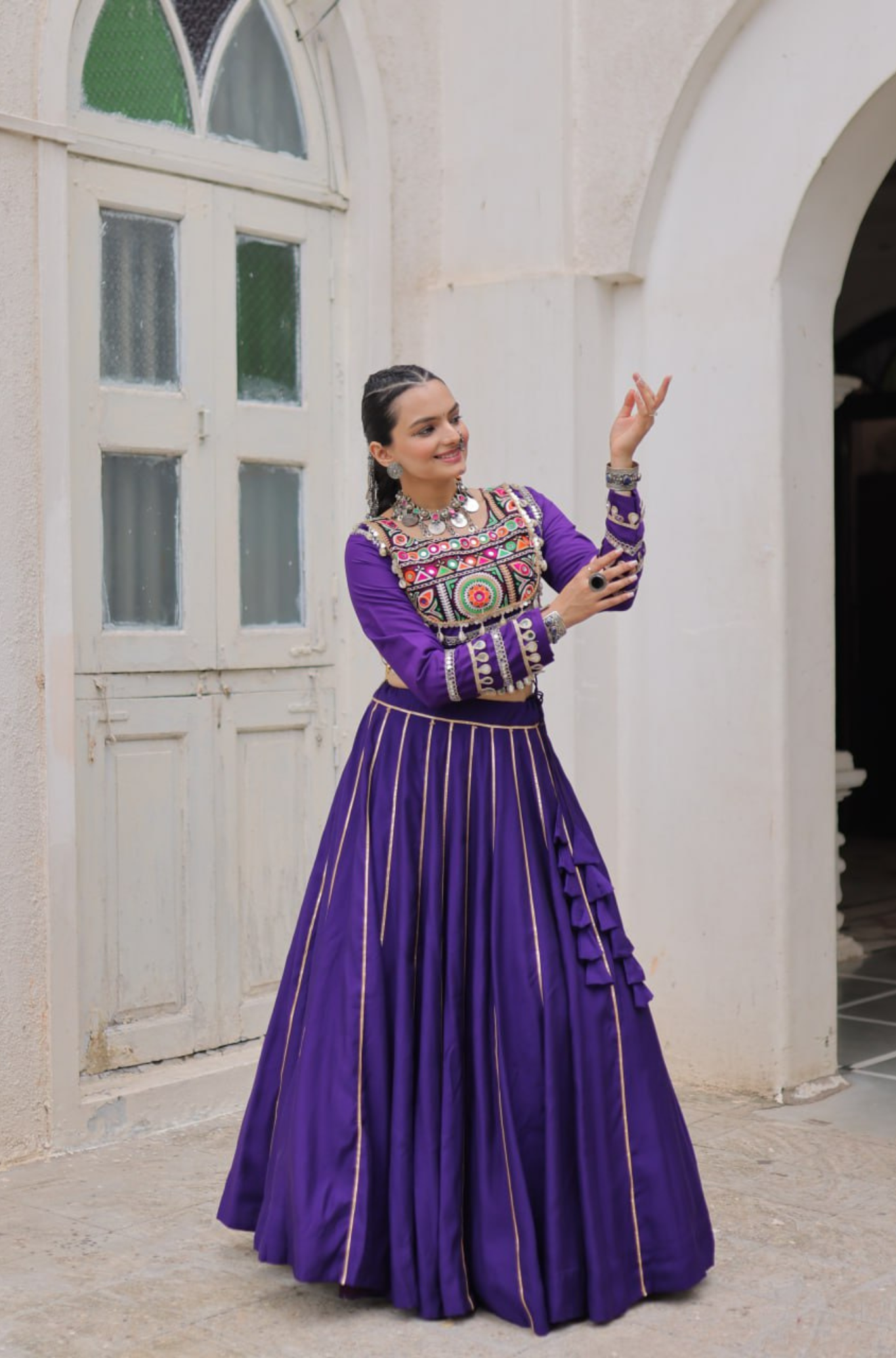 Designer Mirror Work Embroidered Lehenga Choli Set for Women