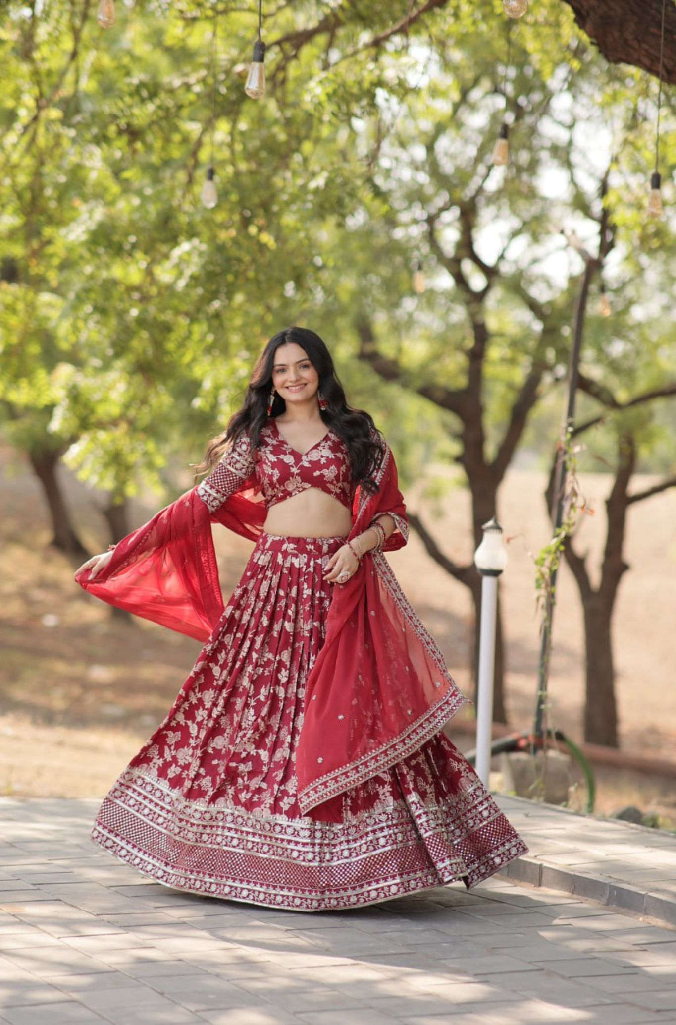 Women's Designer Floral Printed Lehenga Choli Set with Dupatta