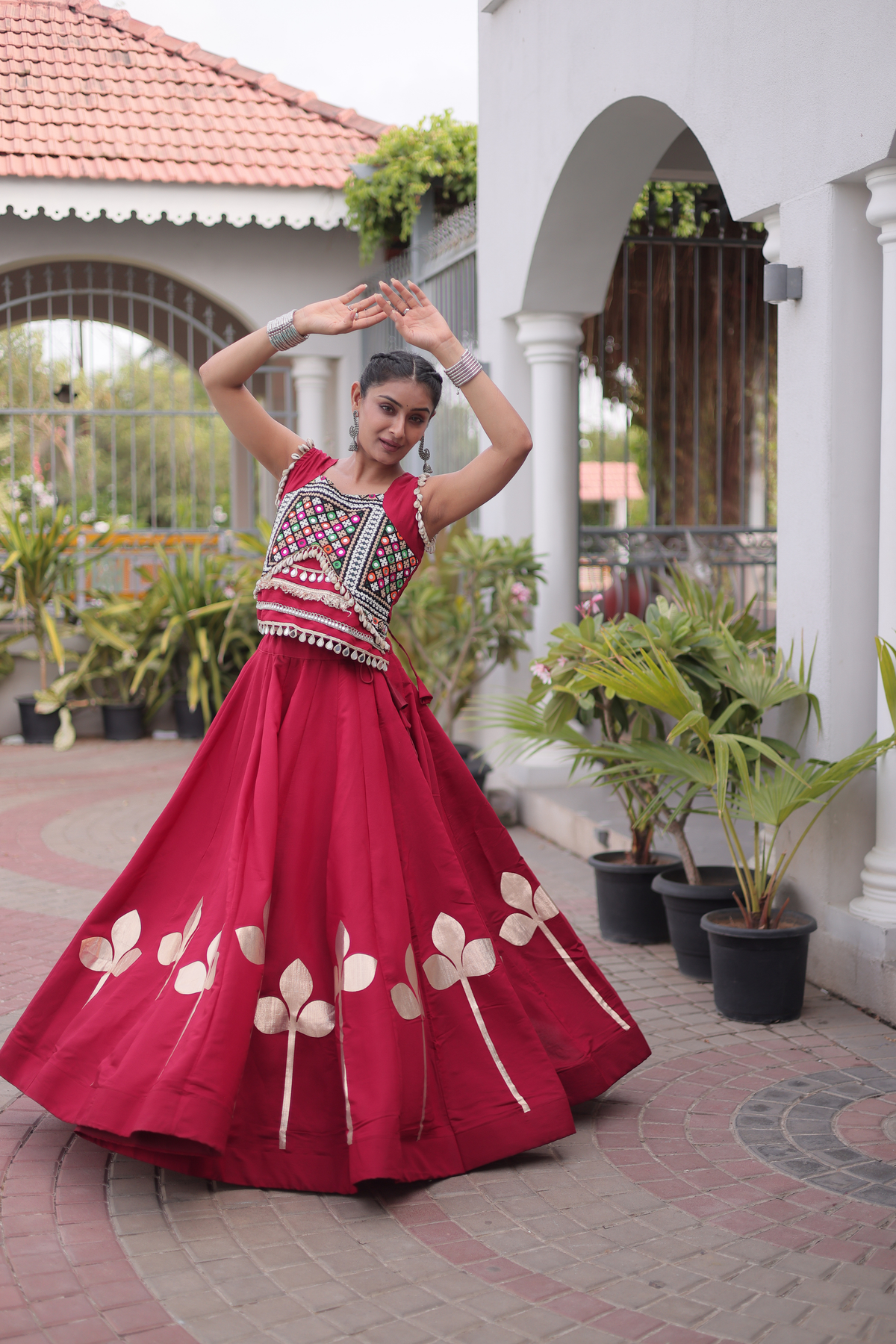 Women’s Designer Embroidered Ethnic Lehenga Choli Set | Traditional Flared Lehenga with Embellished Blouse