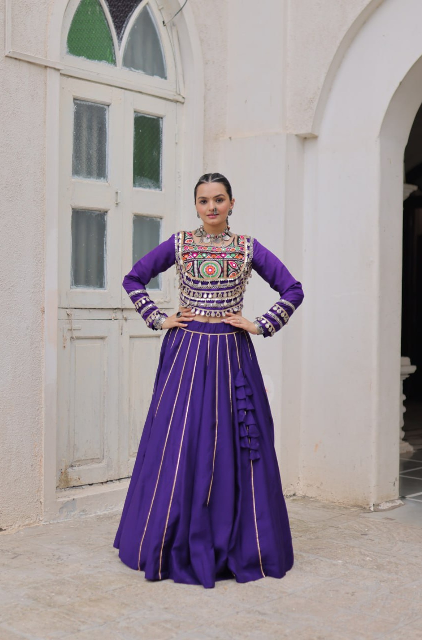 Designer Mirror Work Embroidered Lehenga Choli Set for Women