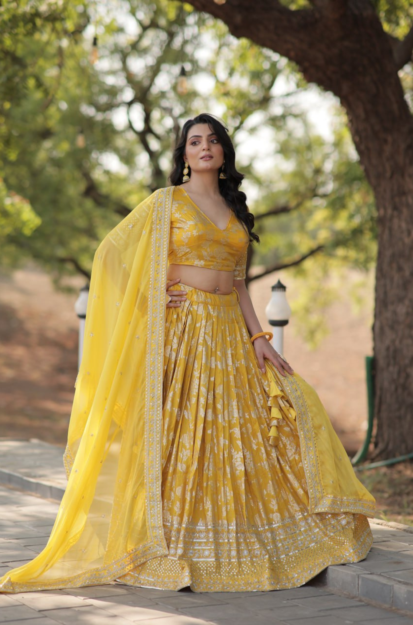 Women's Designer Floral Printed Lehenga Choli Set with Dupatta
