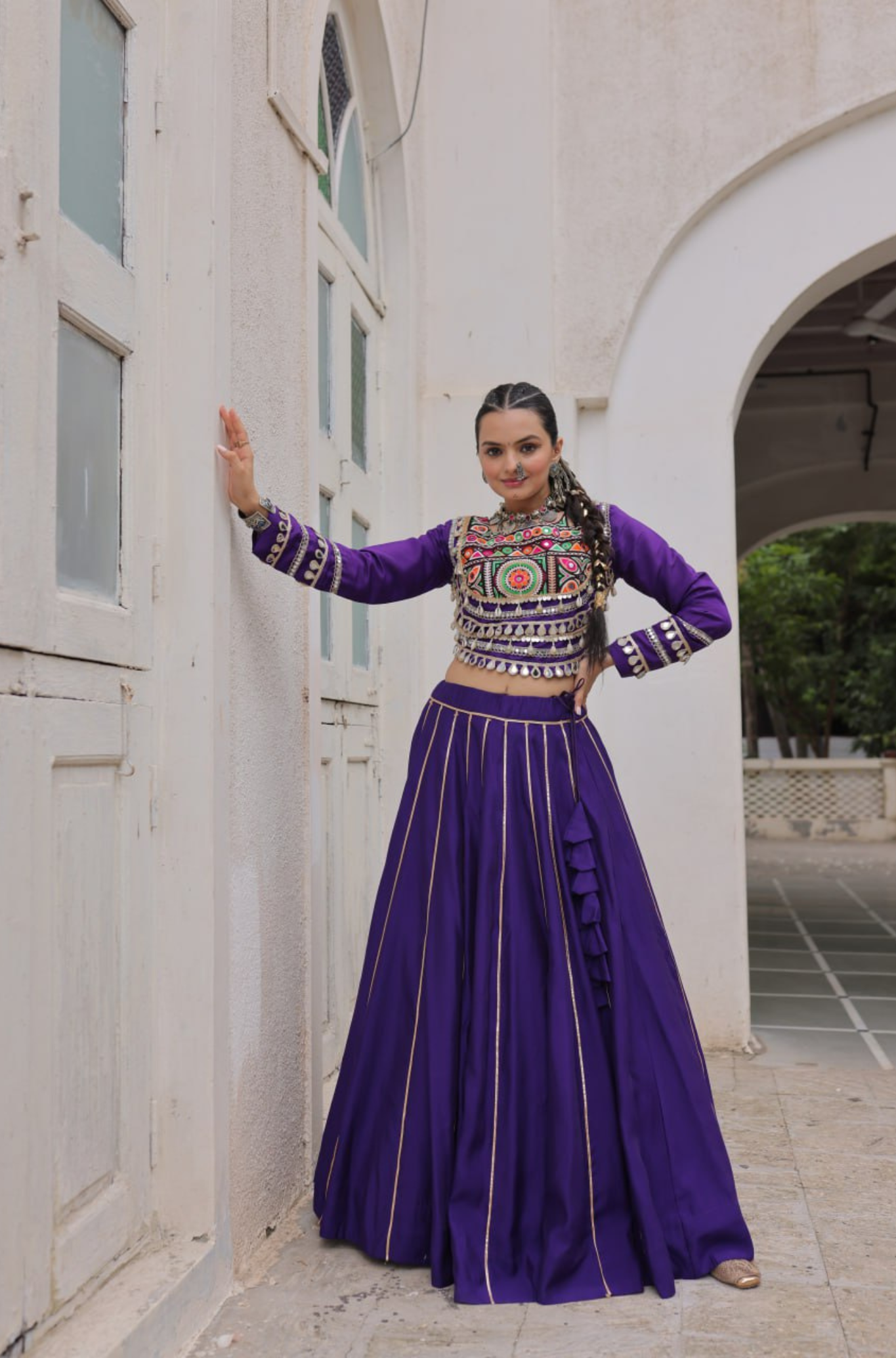 Designer Mirror Work Embroidered Lehenga Choli Set for Women