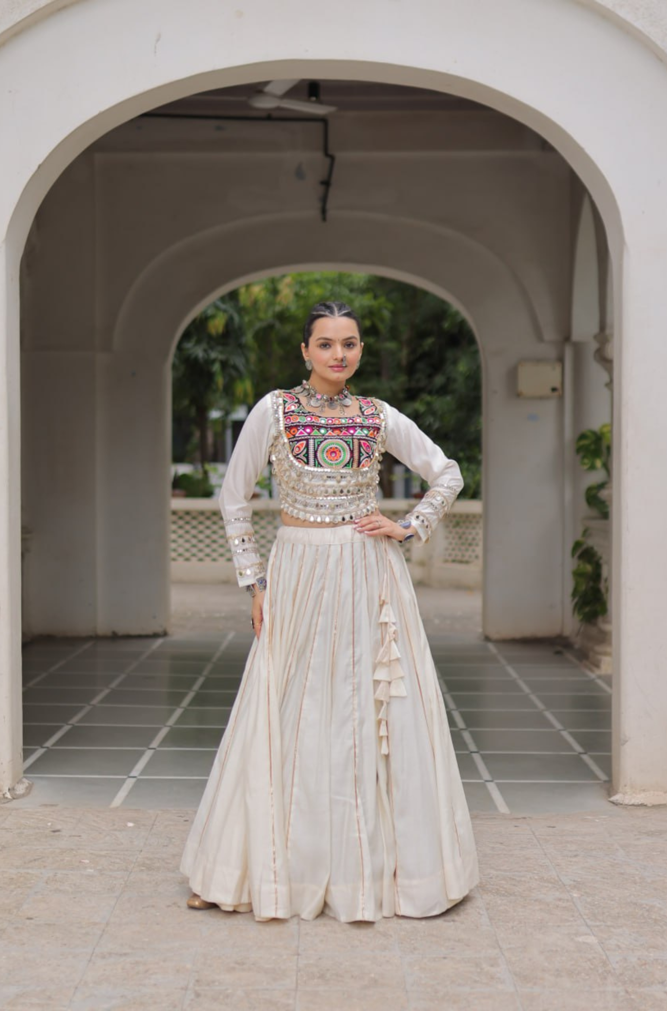 Designer Mirror Work Embroidered Lehenga Choli Set for Women