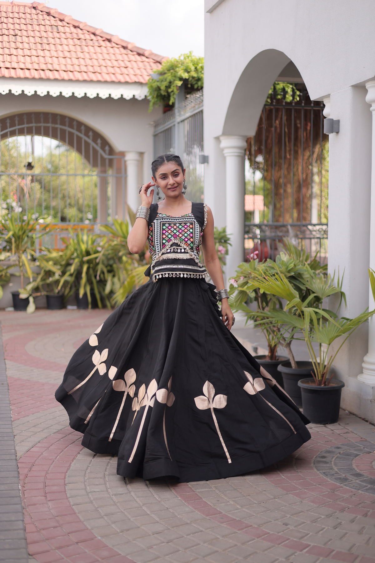 Women’s Designer Embroidered Ethnic Lehenga Choli Set | Traditional Flared Lehenga with Embellished Blouse