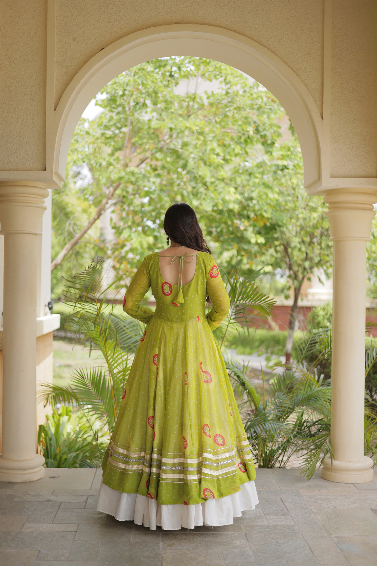 Designer Navratri Lehenga with Traditional Embellished Shrug & Flared Skirt