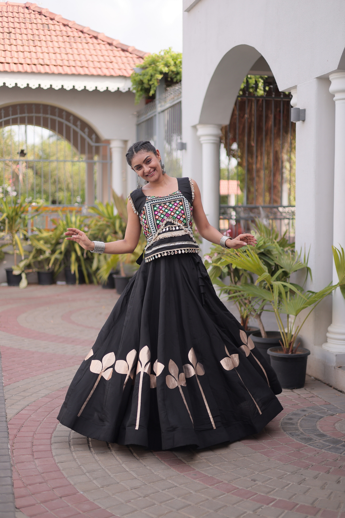 Women’s Designer Embroidered Ethnic Lehenga Choli Set | Traditional Flared Lehenga with Embellished Blouse