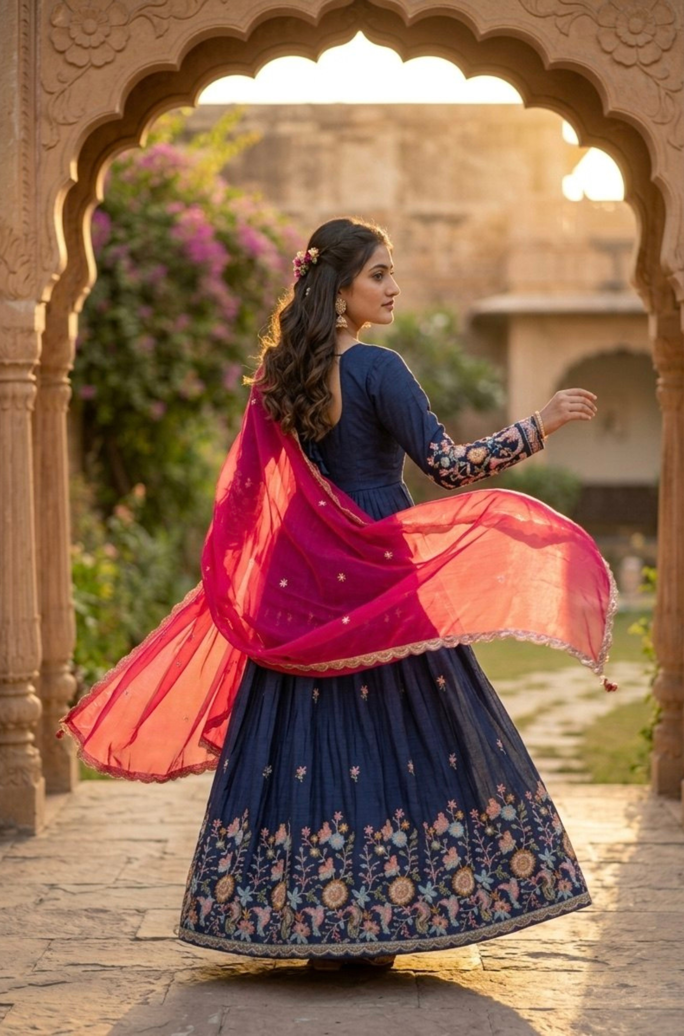 Women Designer Heavy Sequins & Embroidered Anarkali Gown Set With Dupatta