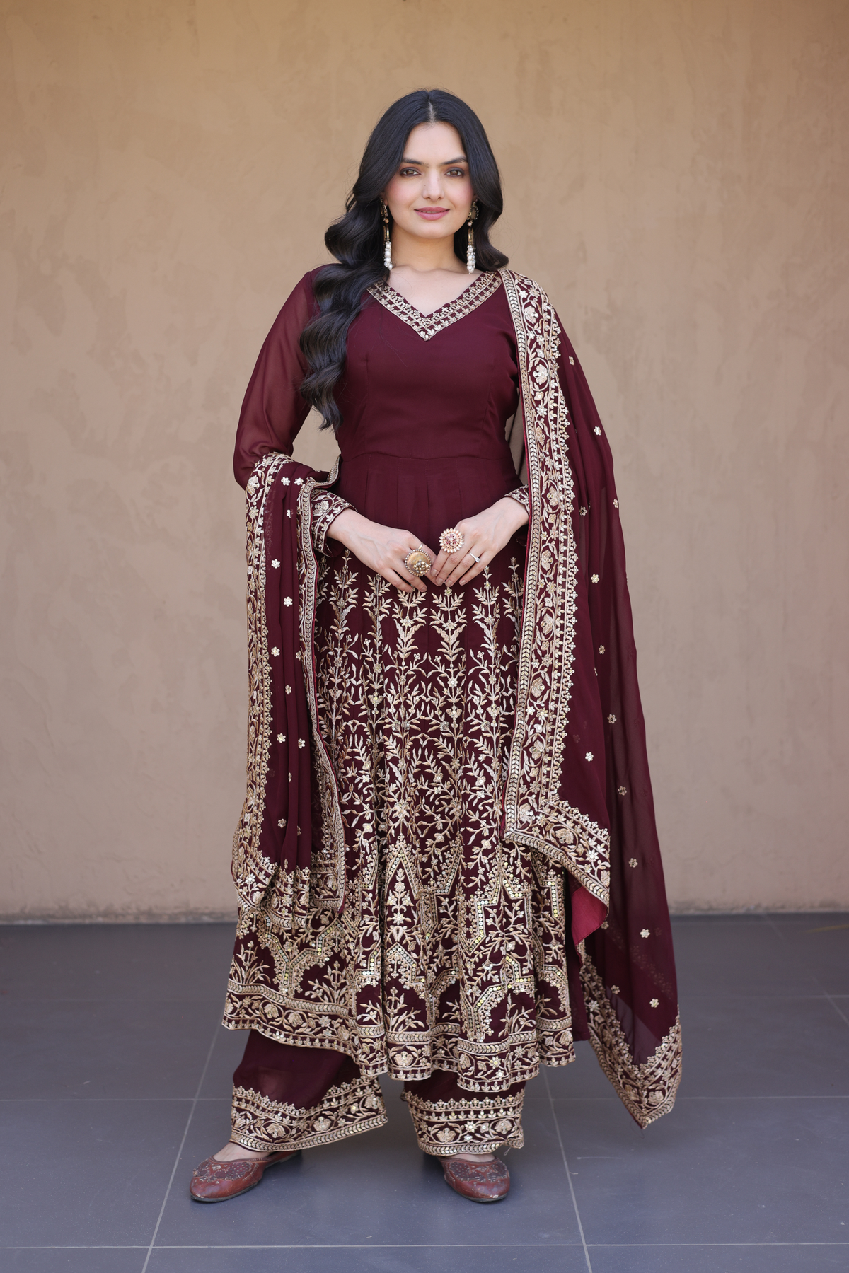 Embroidered Anarkali Suit Set for Women | Designer Ethnic Wear with Dupatta