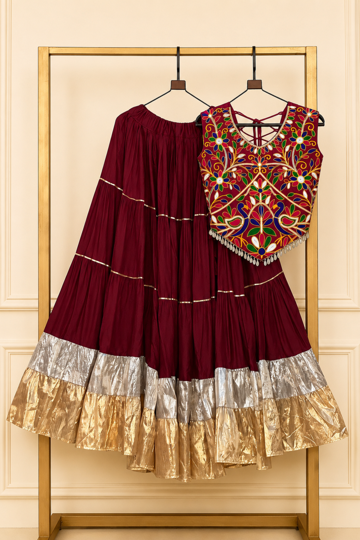 Designer Navratri Lehenga Choli with Embroidered Blouse