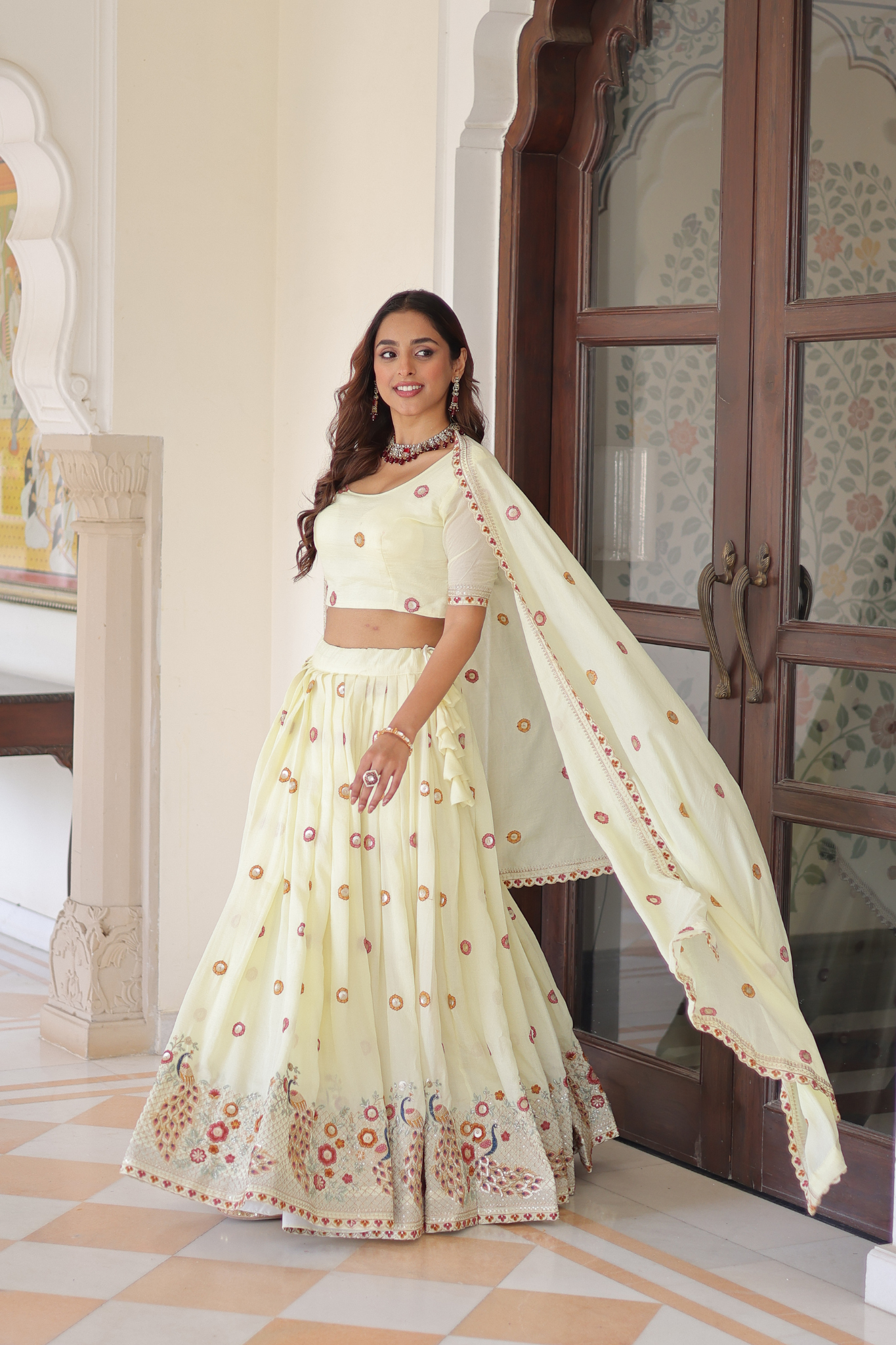 Women Designer Lehenga Choli Dupatta Set with Embroidery Work