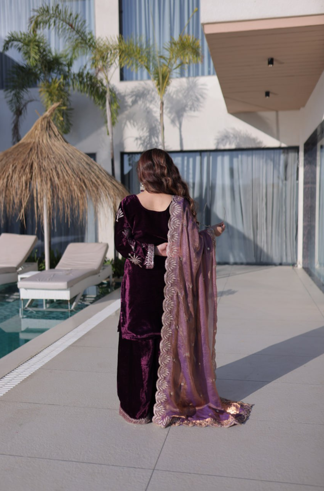 Premium Velvet Kurta Palazzo Set with Embroidered Dupatta for Women