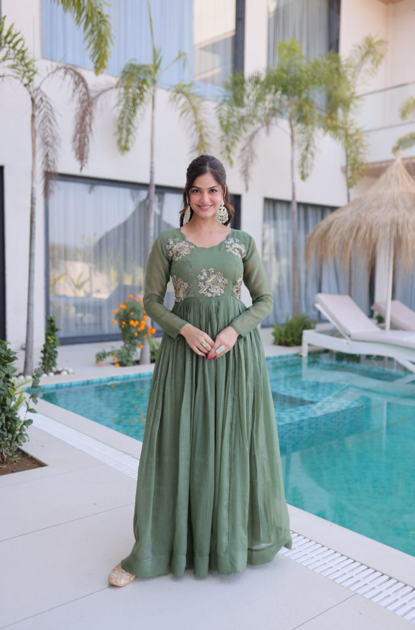 Designer Embroidered Anarkali Gown for Women