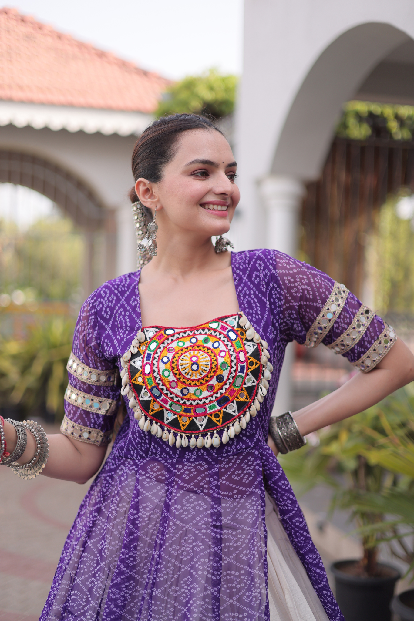 Women's Printed Anarkali Gown with Sharara | Traditional Ethnic Party Wear