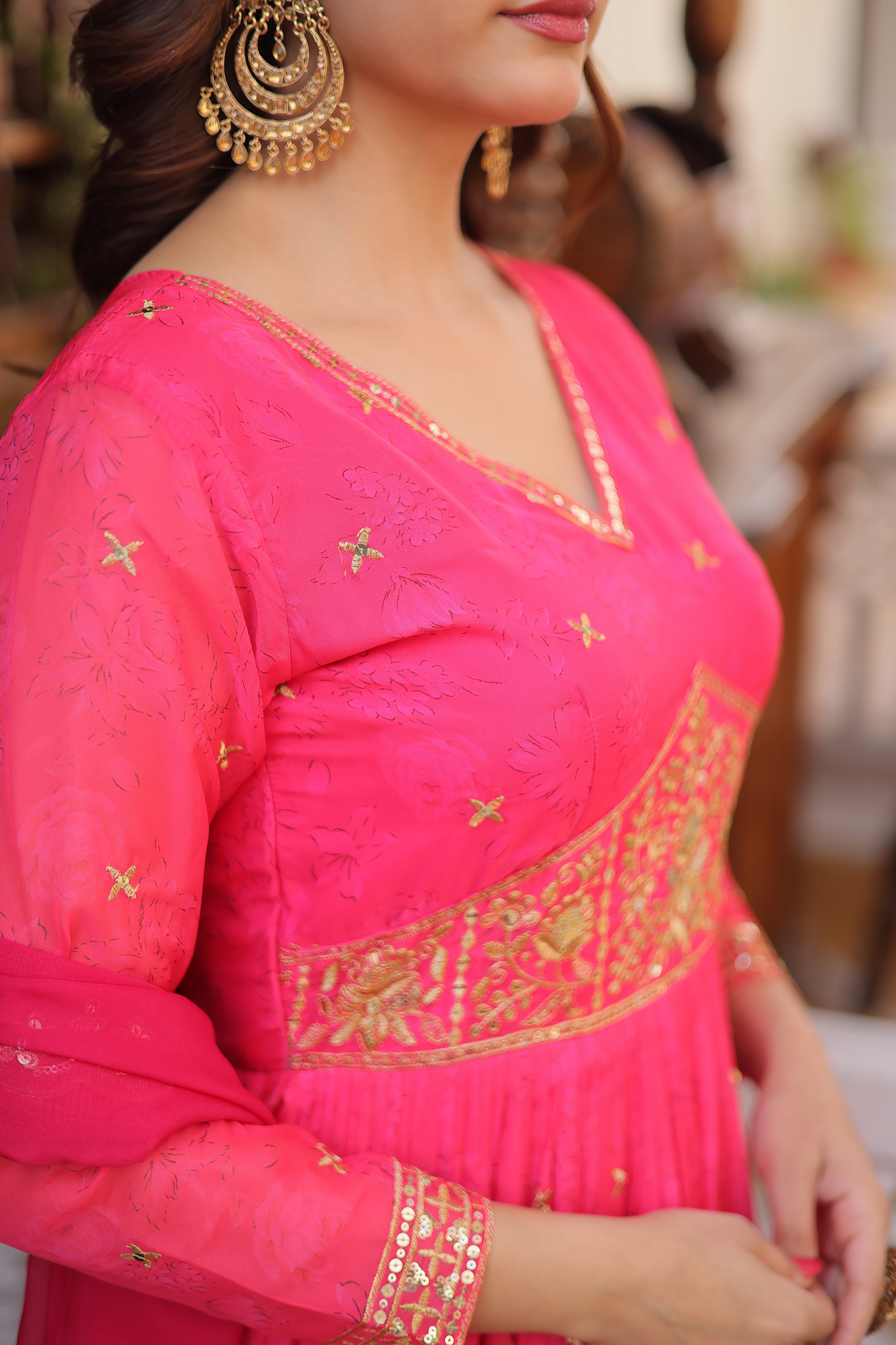 Women's Premium Embroidered Anarkali Gown with Dupatta