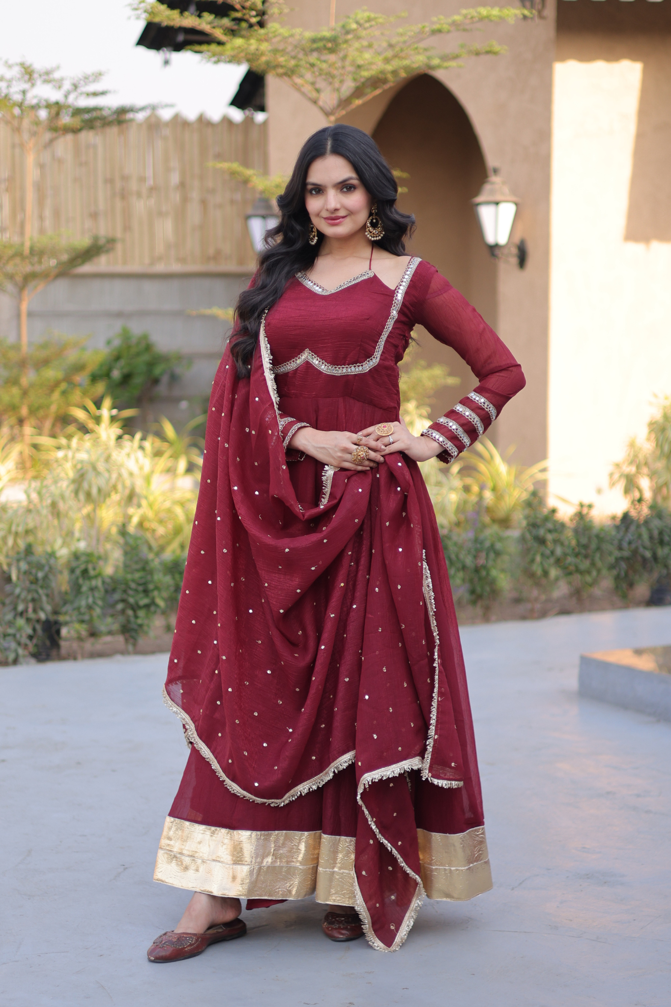 Women's Designer Anarkali Suit Set with Dupatta