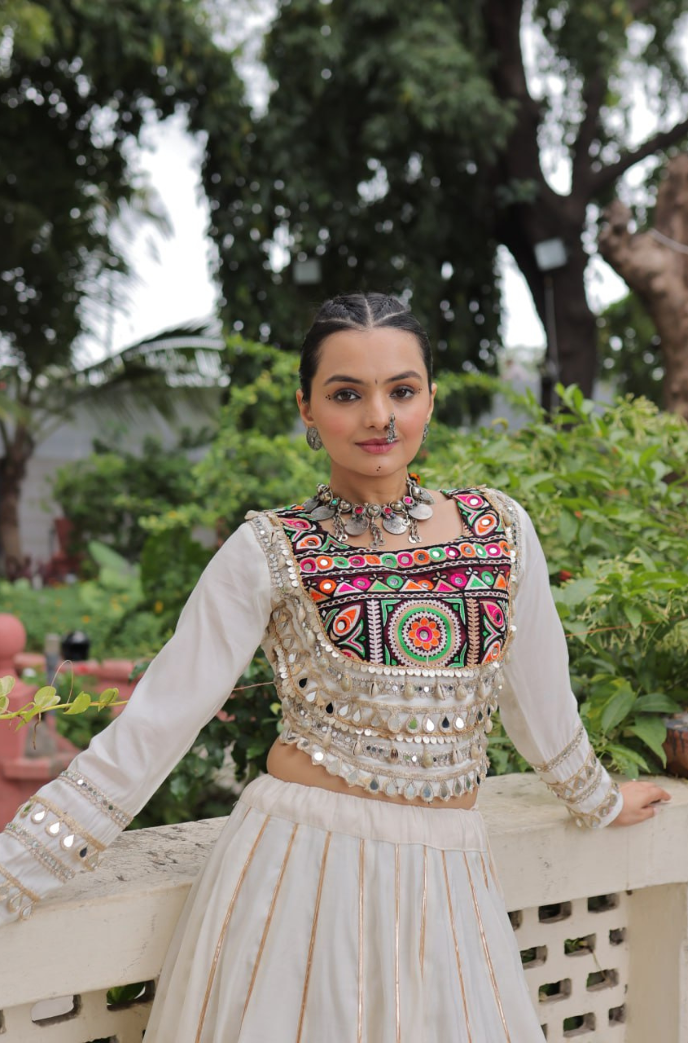 Designer Mirror Work Embroidered Lehenga Choli Set for Women