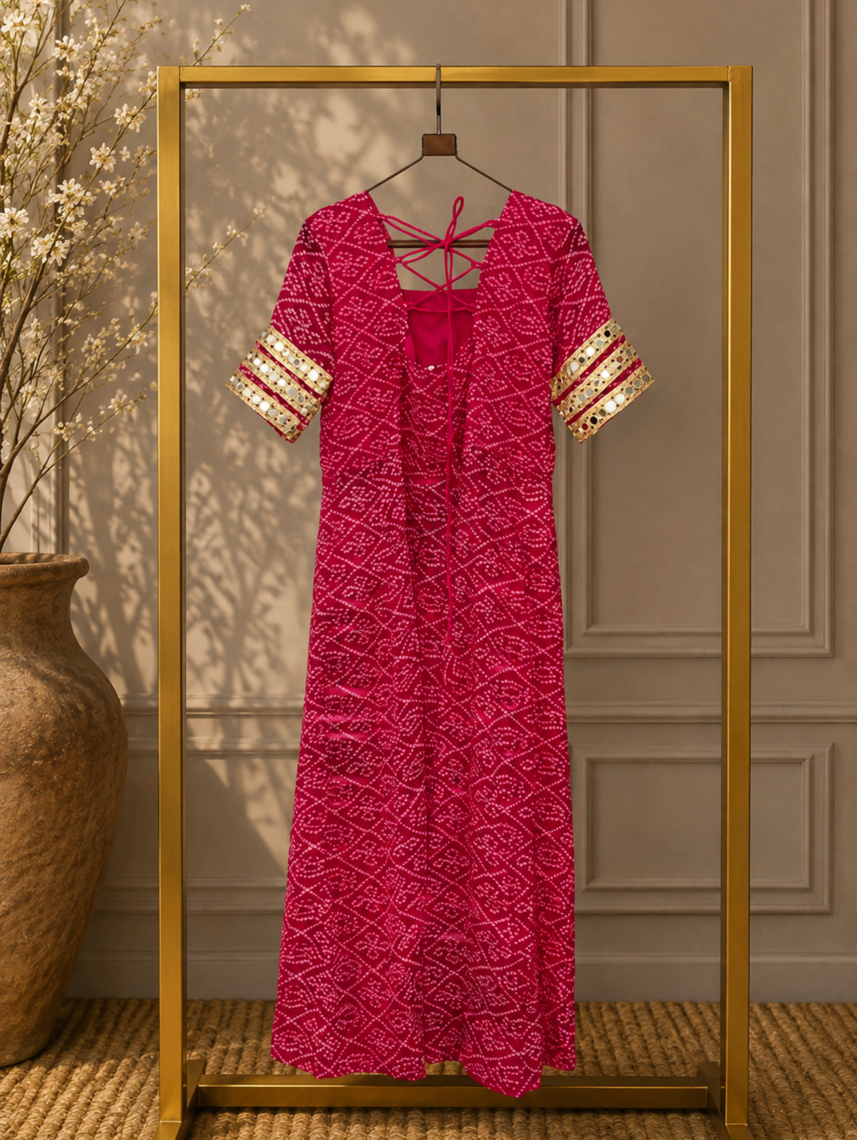 Women’s Designer Navratri Ethnic Kurti with Mirror Work & Embroidered Sleeves #NavratriOutfit #NavratriCollection