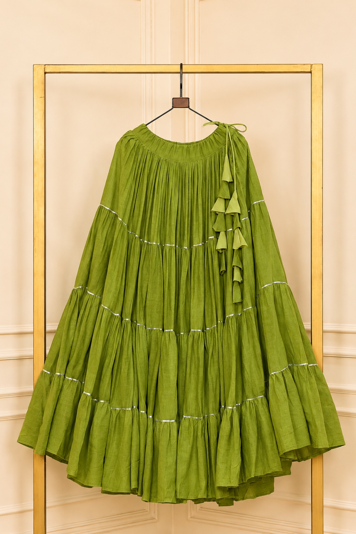 Women's Designer Flared Skirt with Ruffle Detail | Ethnic Festive Wear