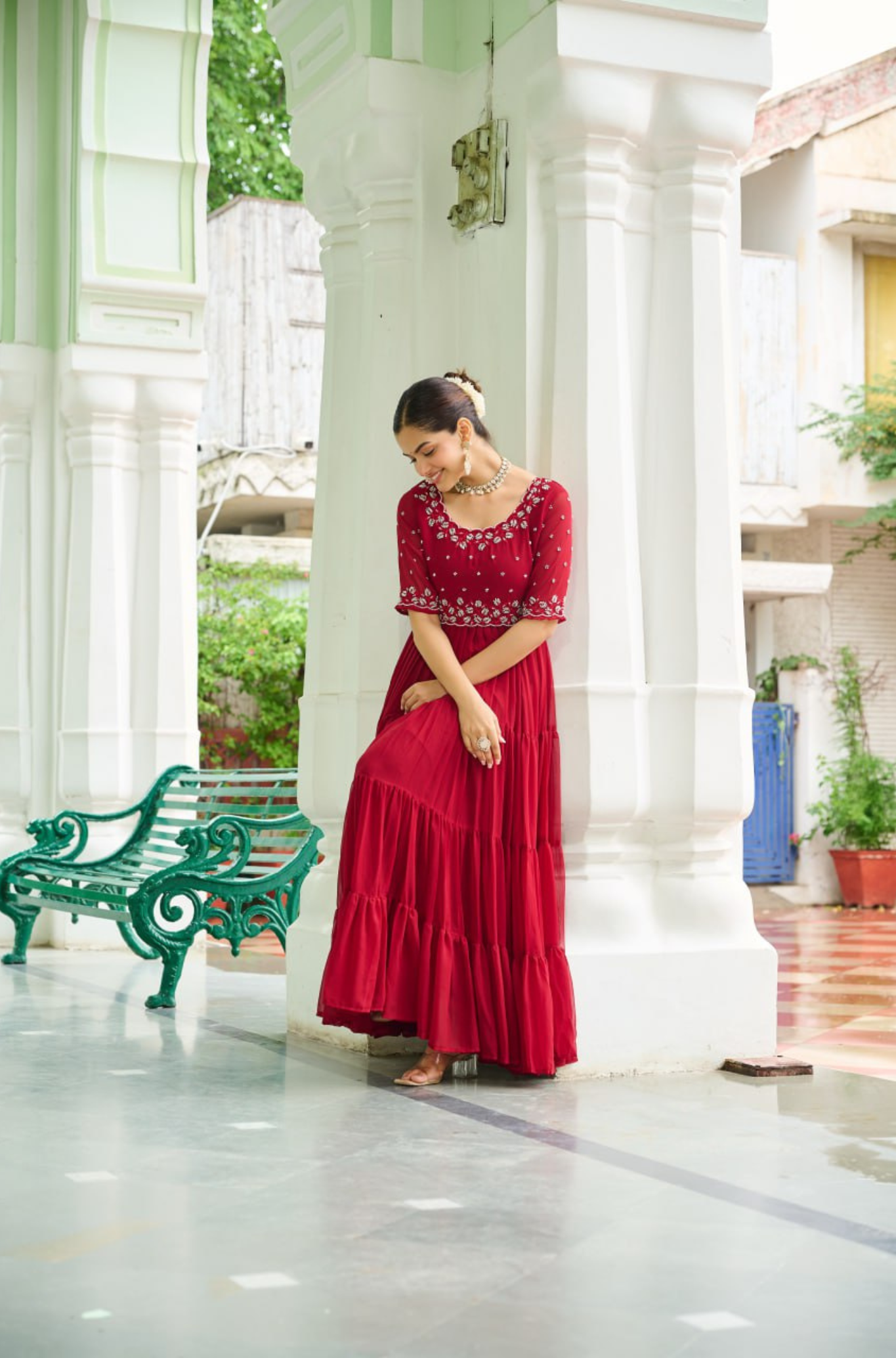 Premium Designer Embroidered Anarkali Gown for Women