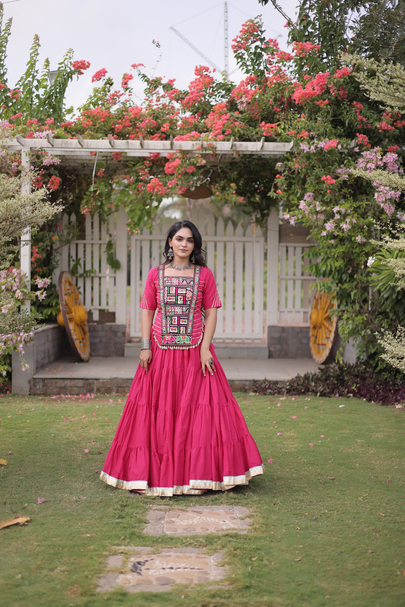 Women's Designer Embroidered Lehenga Set with Kutchi Gamthi Work | Traditional Navratri, Garba, Festive & Wedding Wear