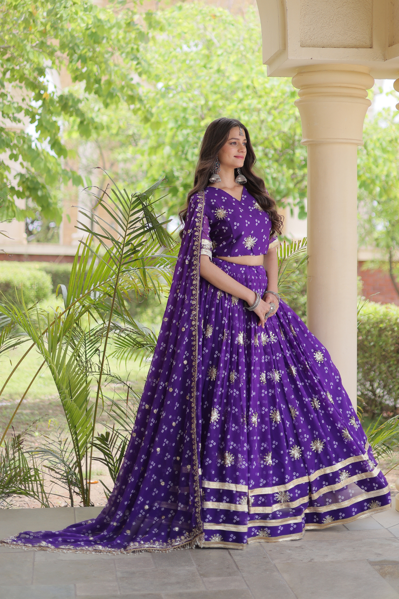 Women's [Color] Bandhani Printed Lehenga Choli with Dupatta