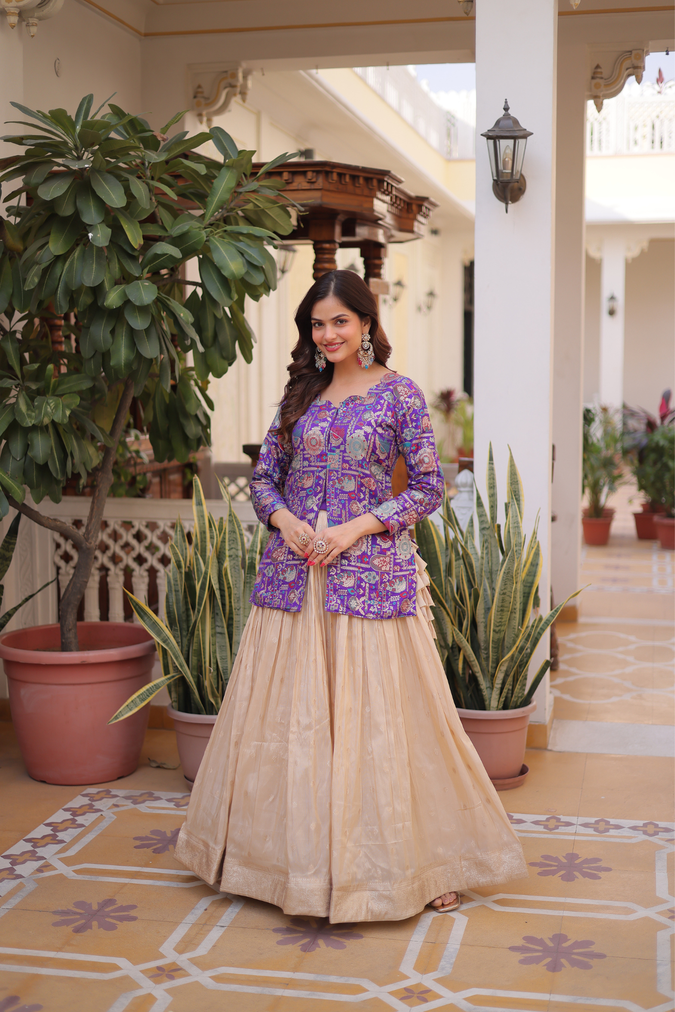 Designer Traditional Lehenga Outfit for Women with Elegant Printed Work