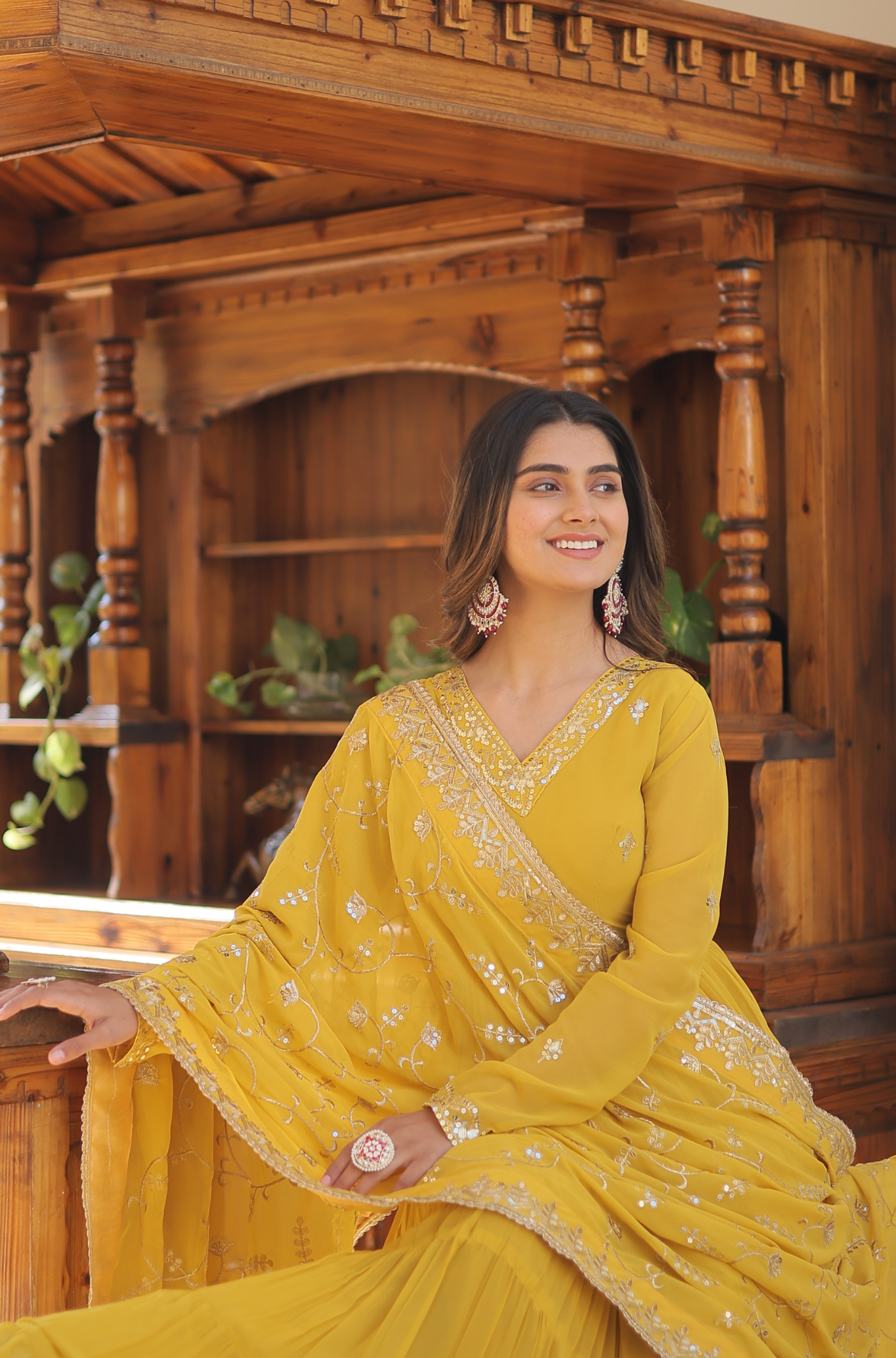 Women Embroidered Anarkali Gown Set with Dupatta