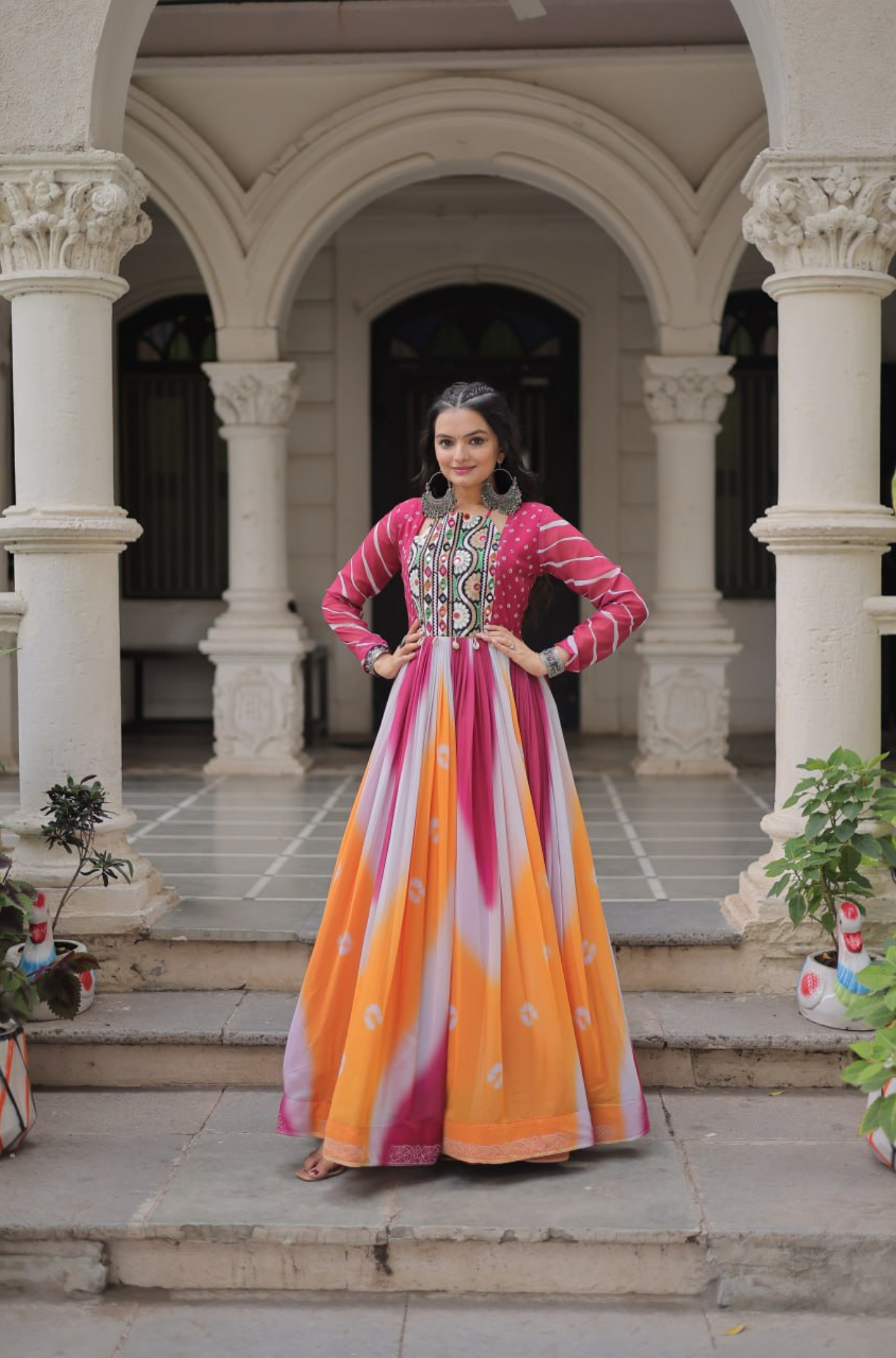 Designer Printed Anarkali Gown for Women