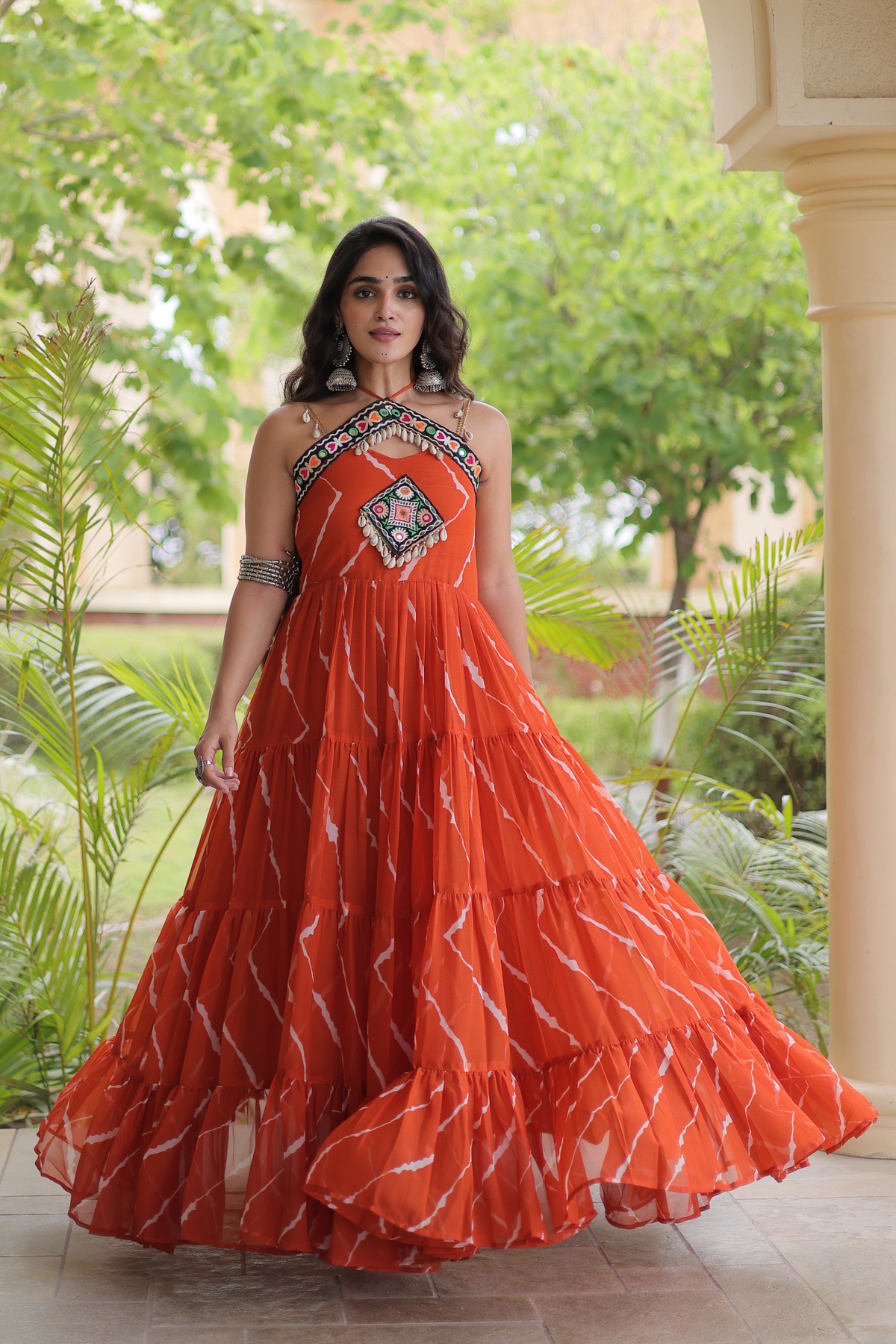 Women’s Designer Embroidered Ethnic Gown | Flared Anarkali Dress with Traditional Embellished Work