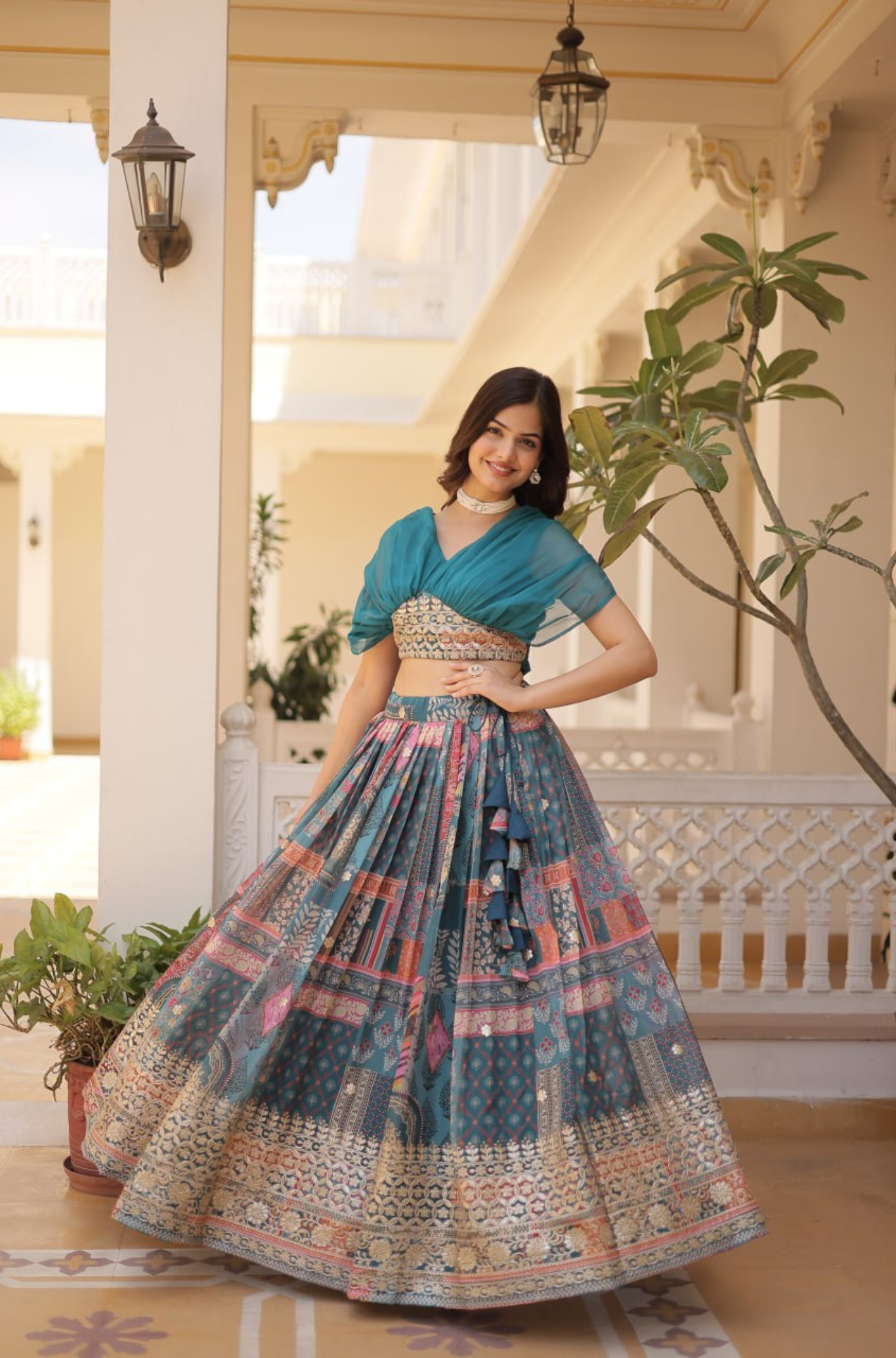Designer Printed Lehenga Choli for Women with Dupatta