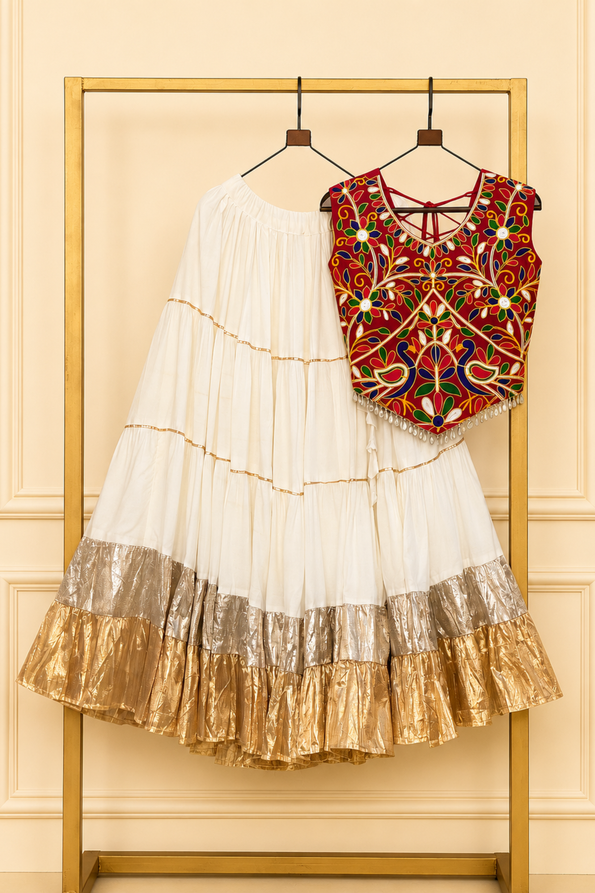 Designer Navratri Lehenga Choli with Embroidered Blouse