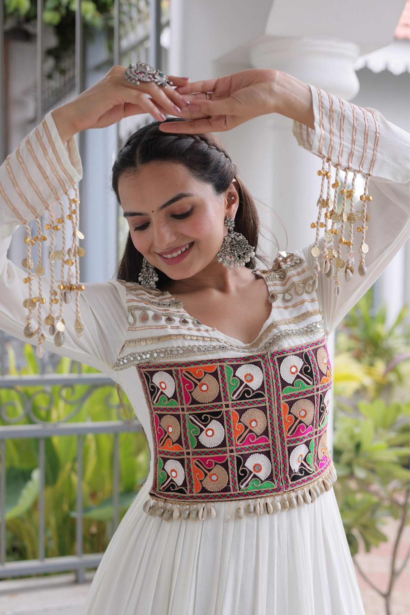 Women's Designer Kutchi Gamthi Embroidered Anarkali Gown