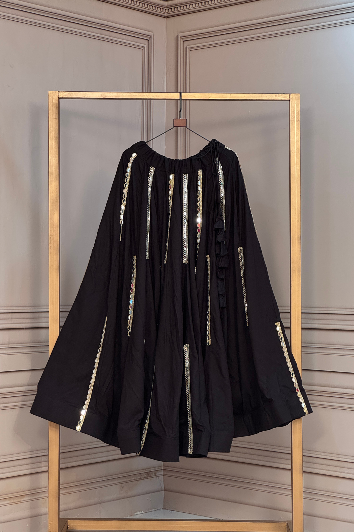 Designer Mirror Work Lehenga with Flared Skirt