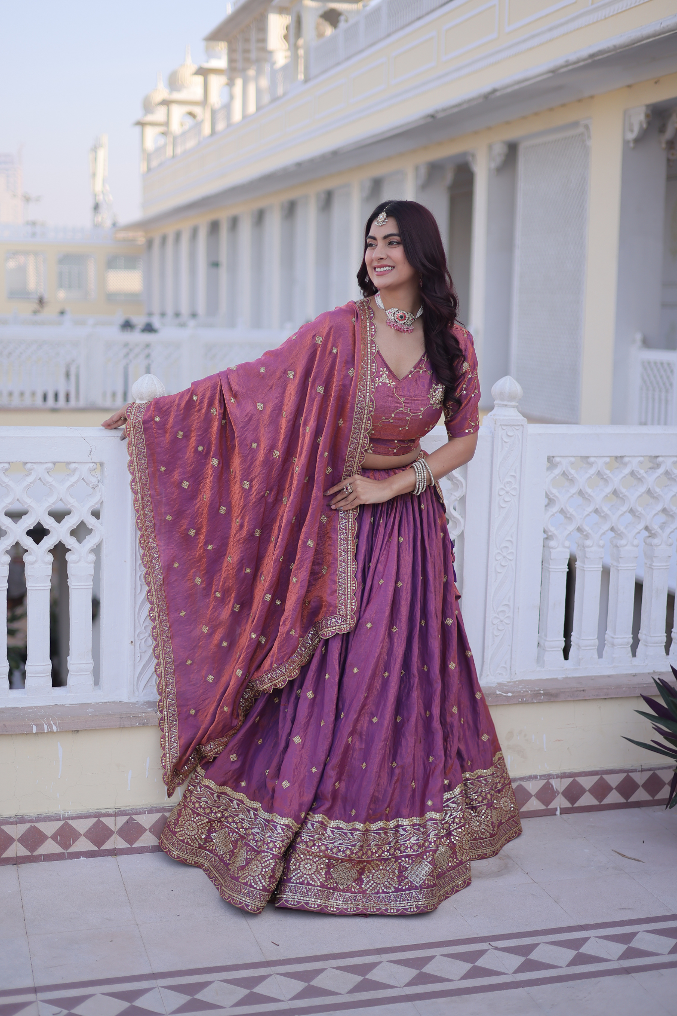 Premium Purple Silk Lehenga Choli Set for Women