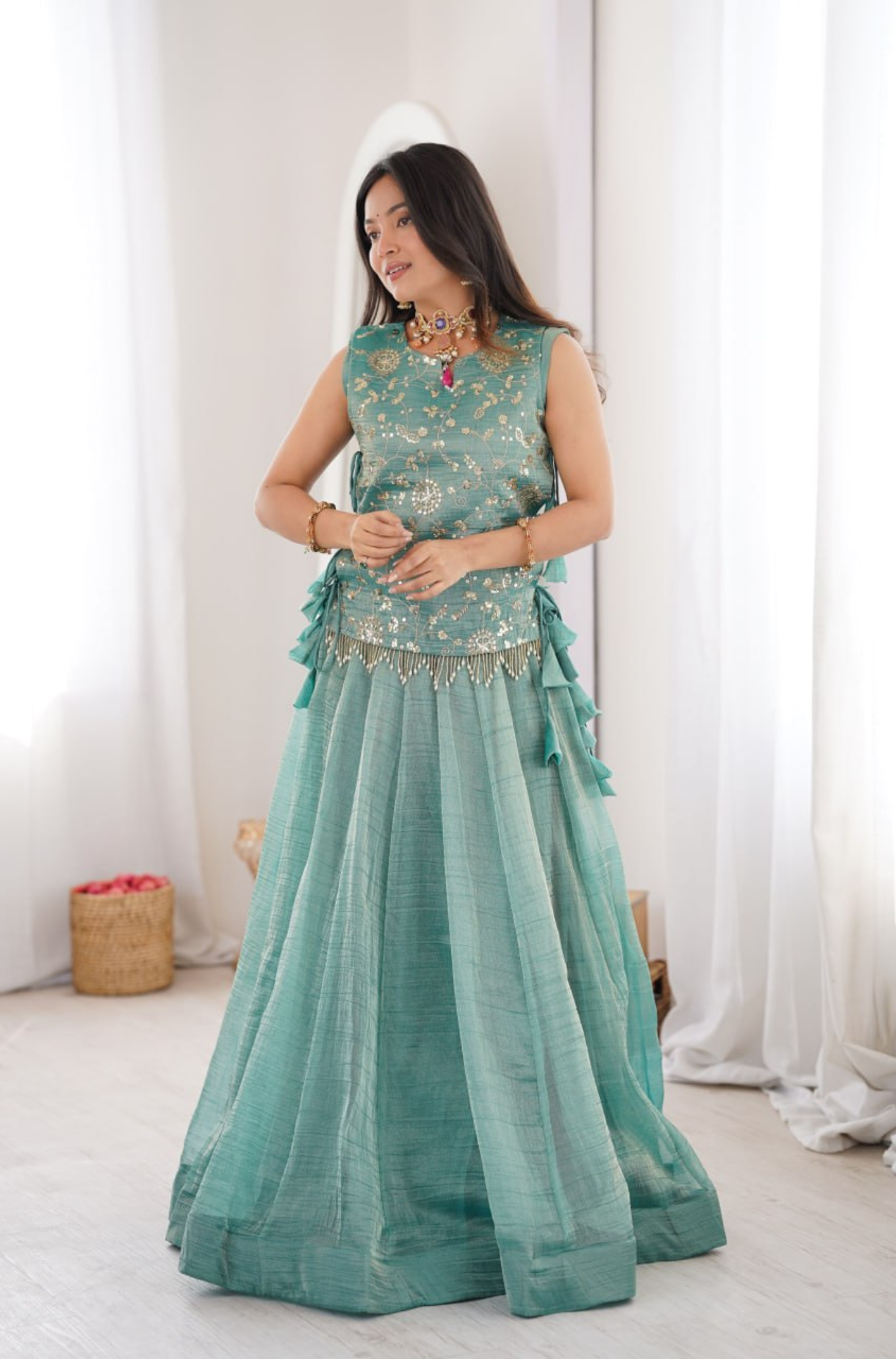 Women’s Designer Embroidered Flared Lehenga Choli Set