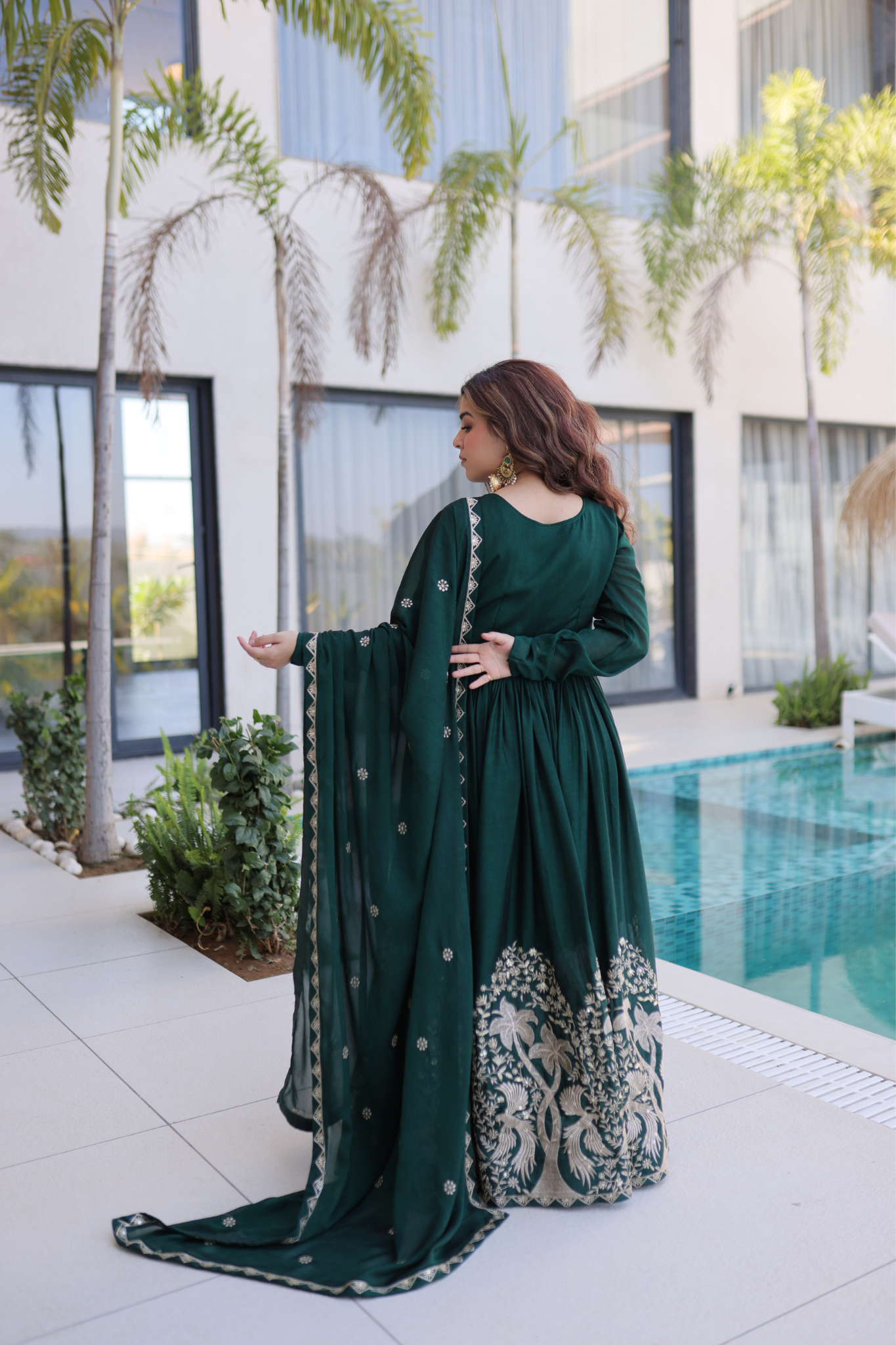 Women Embroidered Anarkali Gown Set with Dupatta