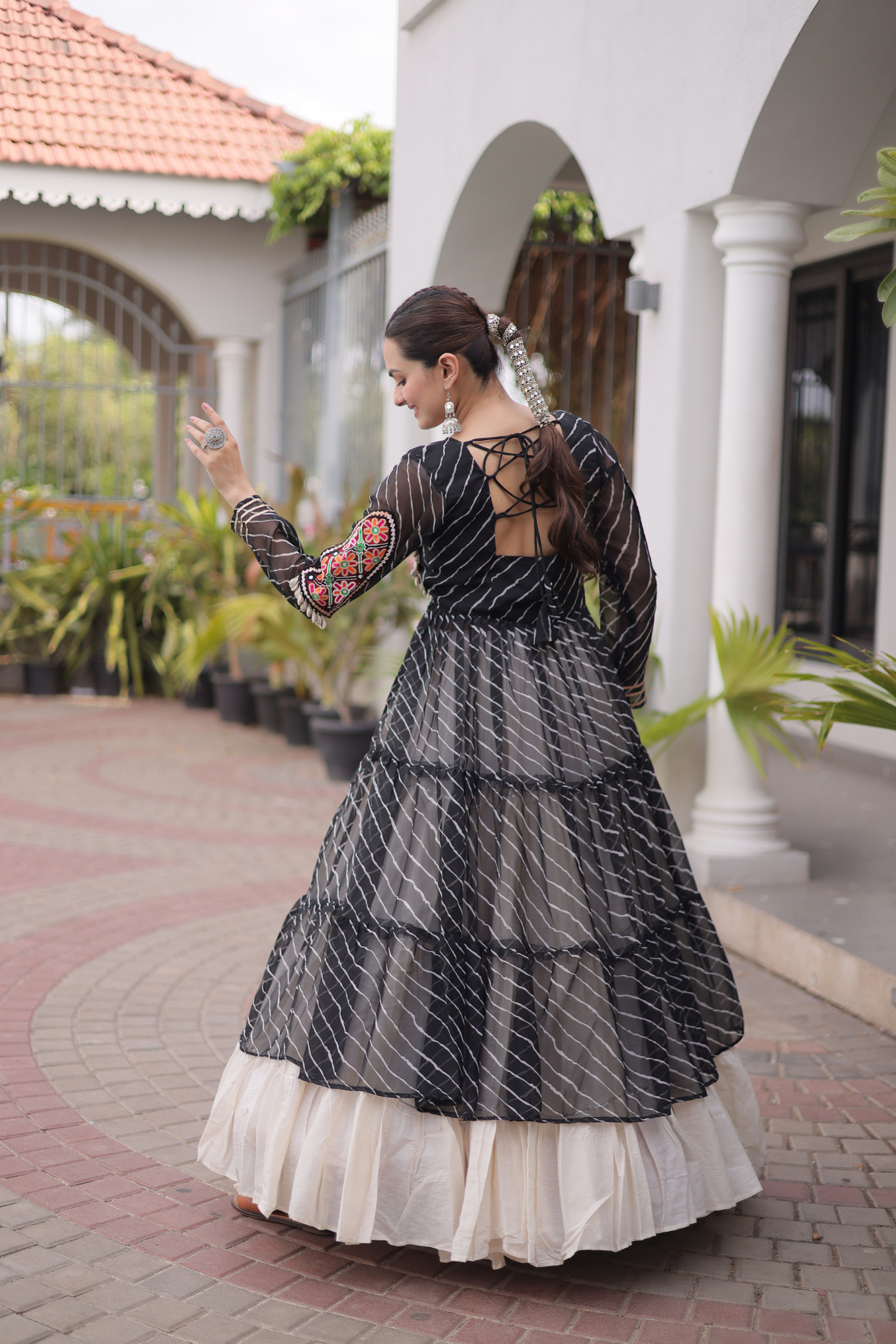 Women's Designer Mirror Work Jacket Lehenga Choli Set