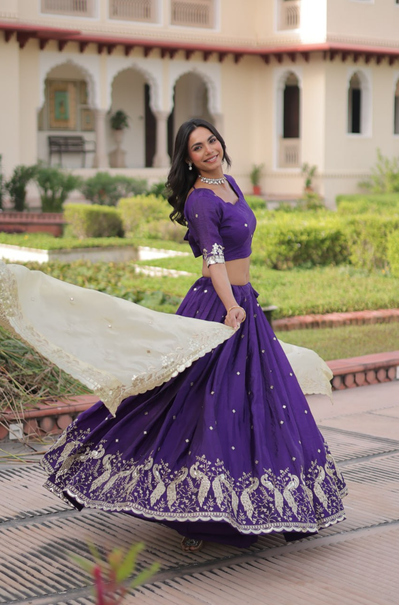 Women's Embroidered Lehenga Choli Set with Dupatta
