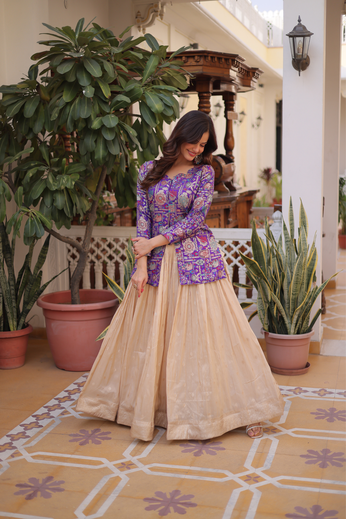 Designer Traditional Lehenga Outfit for Women with Elegant Printed Work